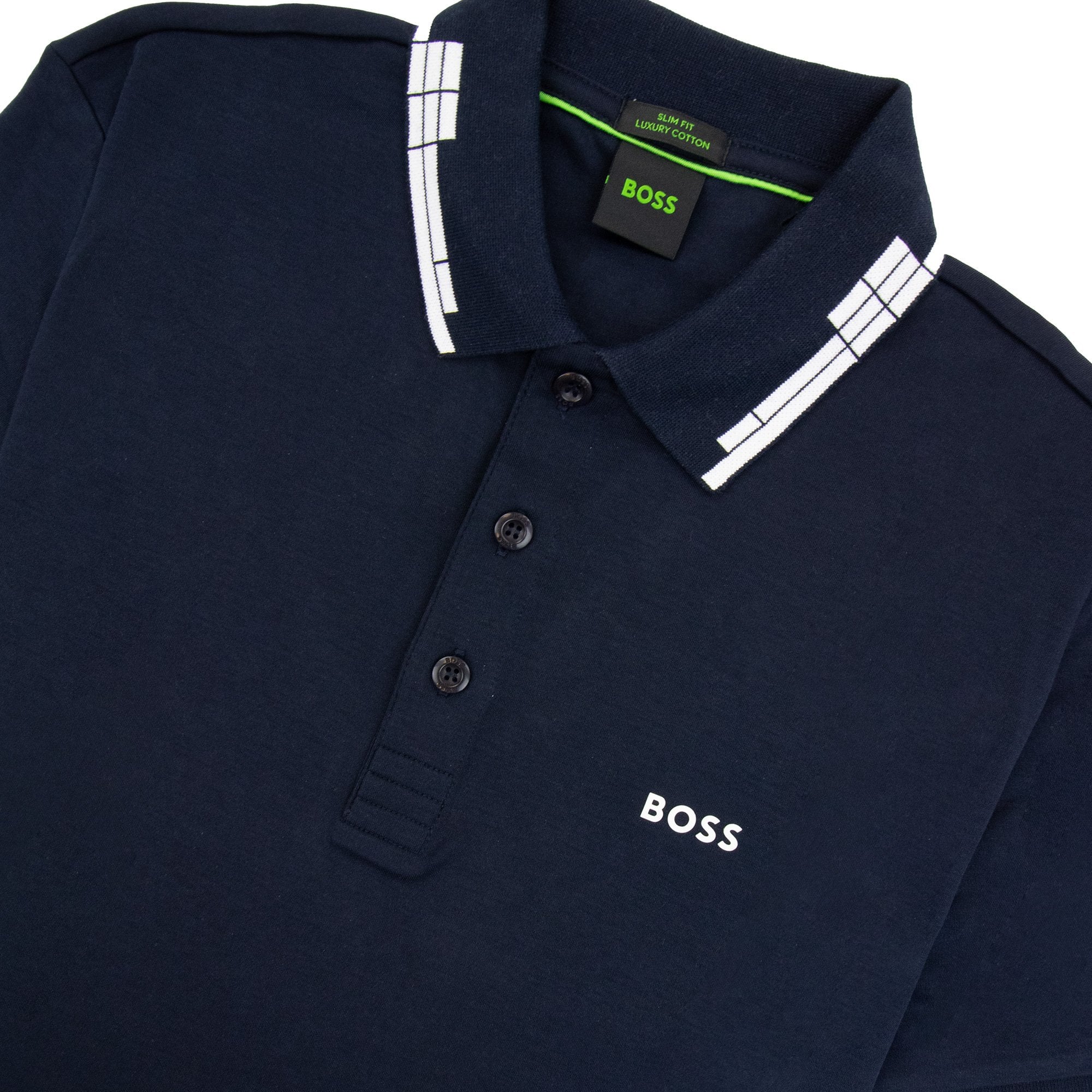 Hugo Boss Paule Slim Fit Laxury Cotton Polo Navy 402