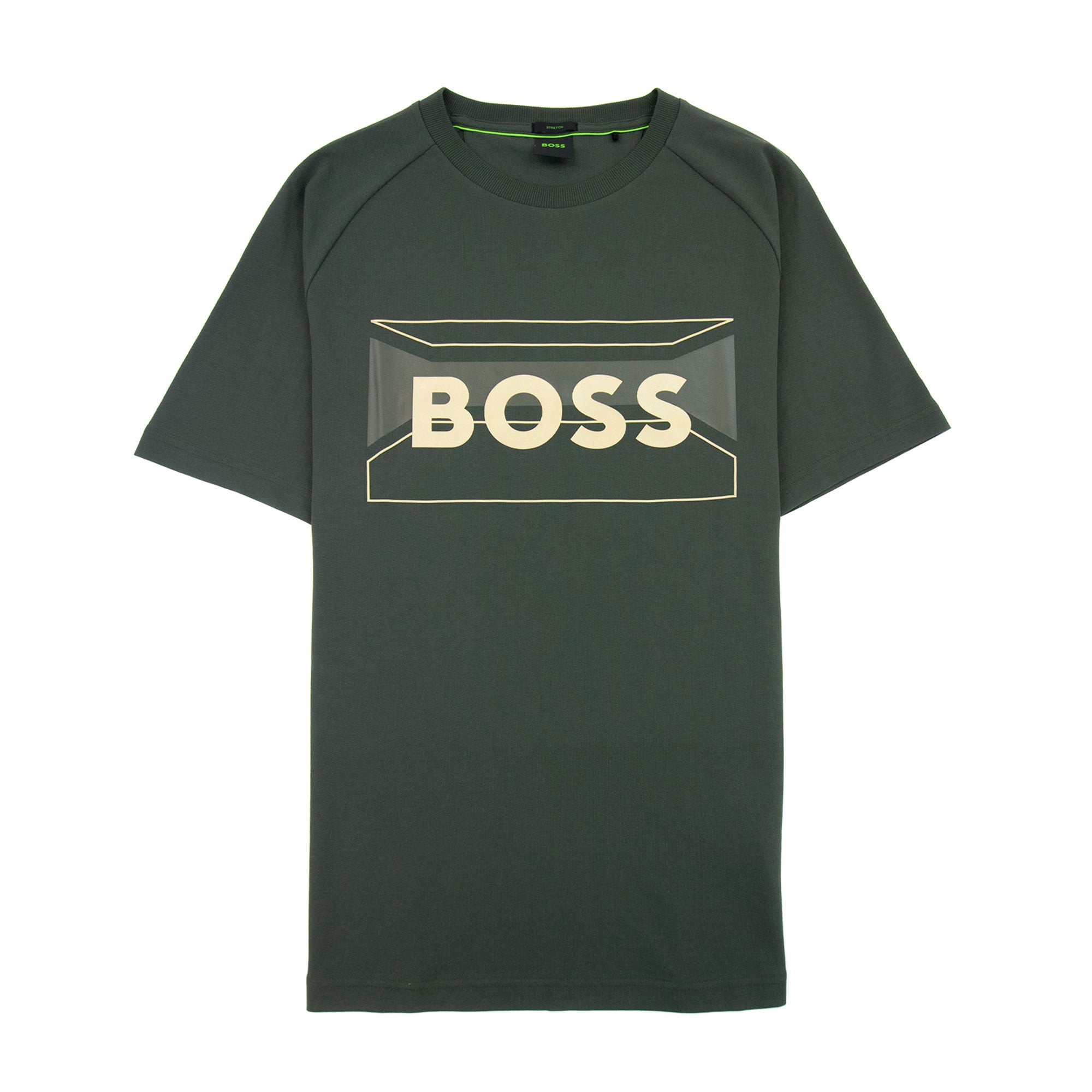 Hugo Boss Tee 2 Artwork Logo T Shirt Green 379