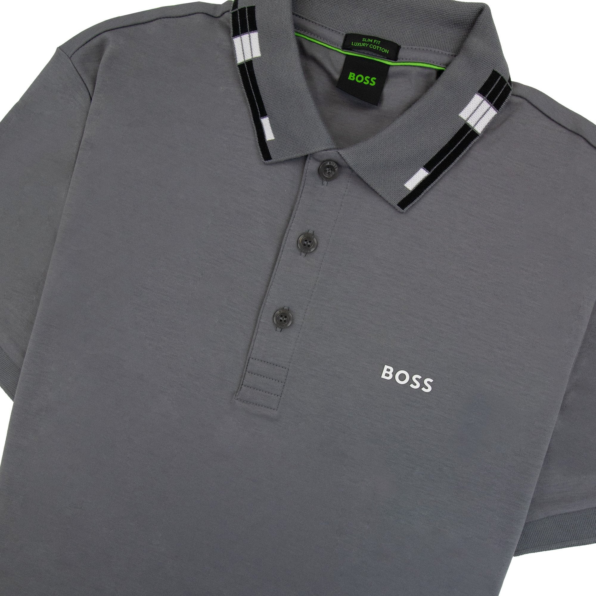 Hugo Boss Paule Slim Fit Laxury Cotton Polo Grey 036