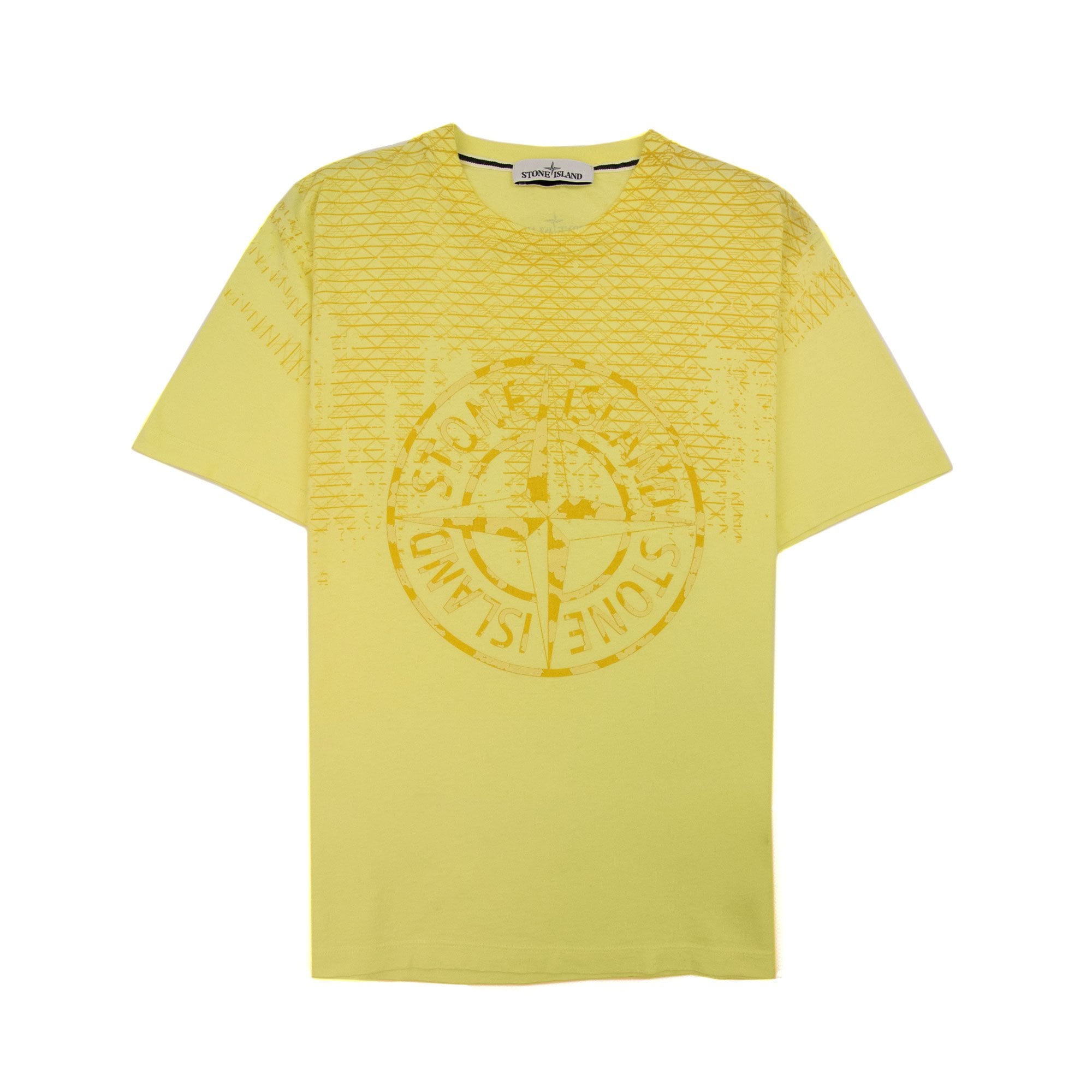 Stone Island Compass Logo T Shirt Yellow V0031
