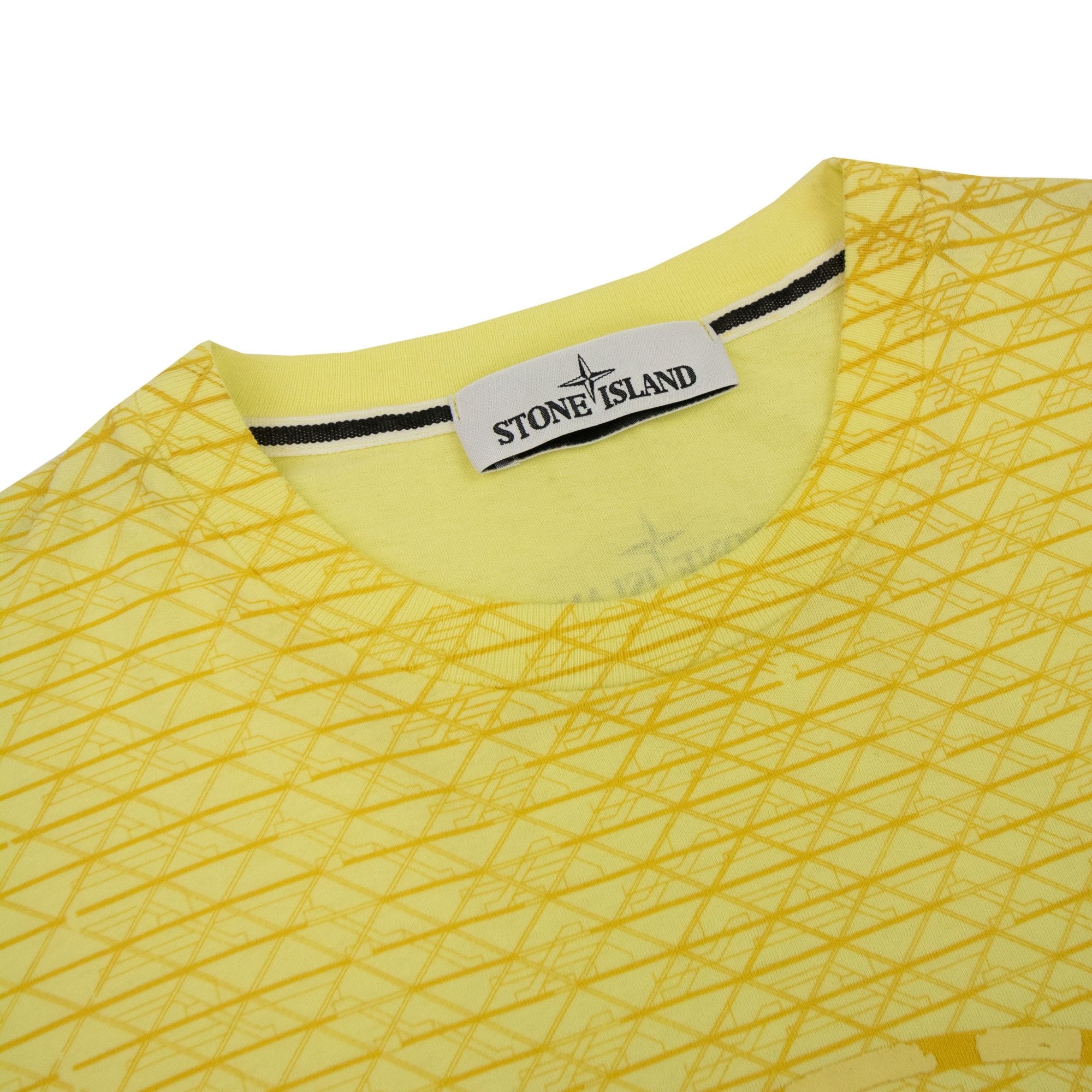 Stone Island Compass Logo T Shirt Yellow V0031