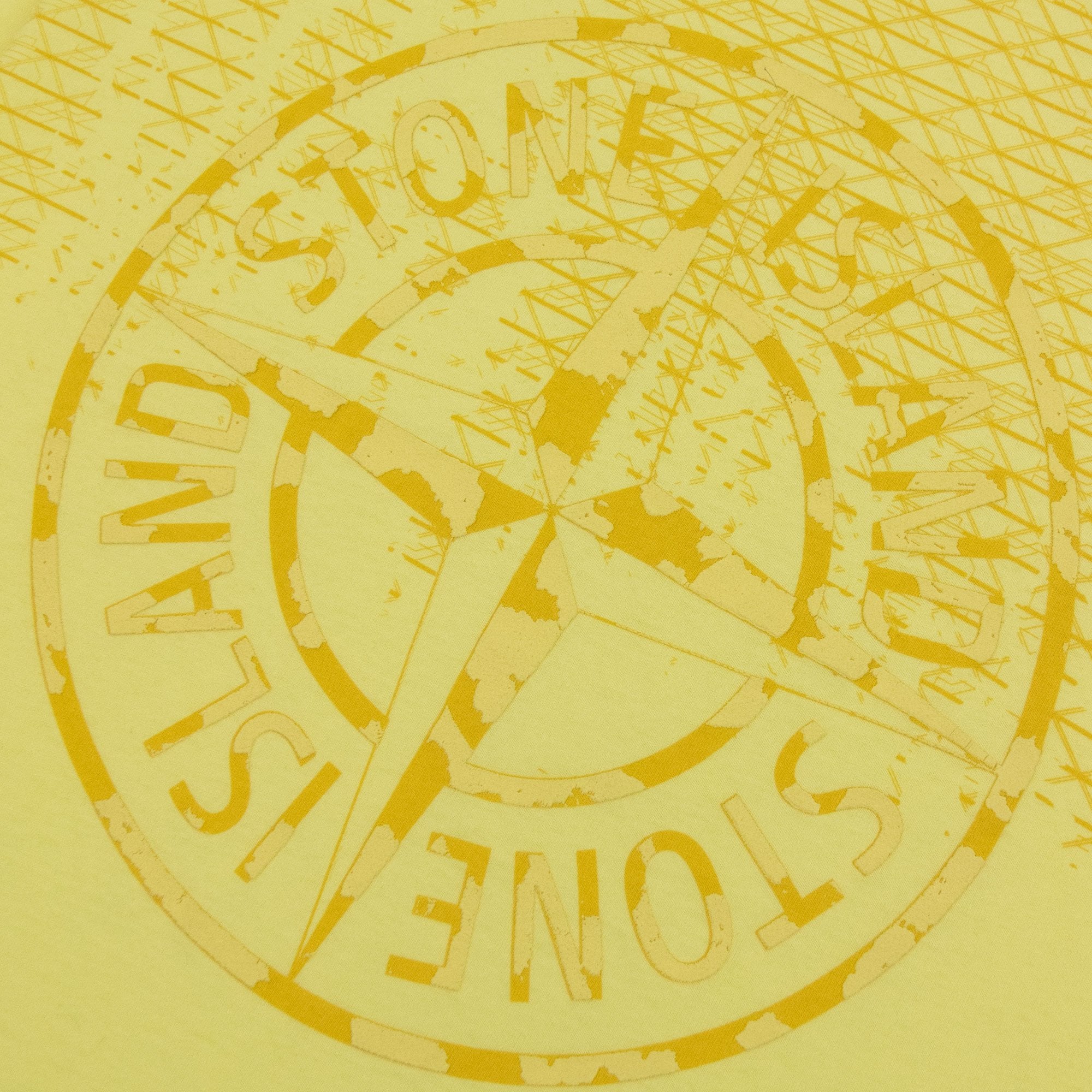 Stone Island Compass Logo T Shirt Yellow V0031