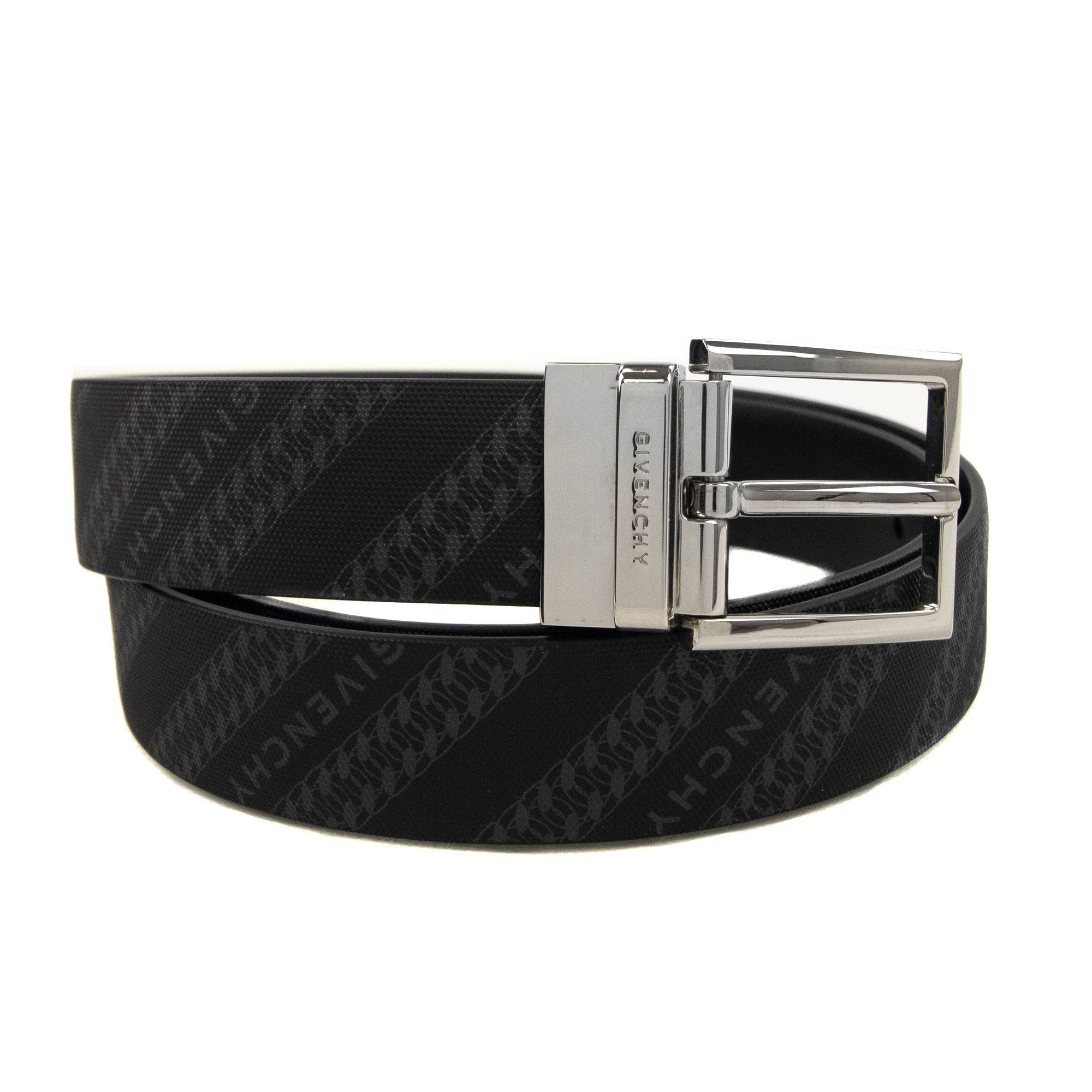 Givenchy Chain Logo Print Belt Black/grey