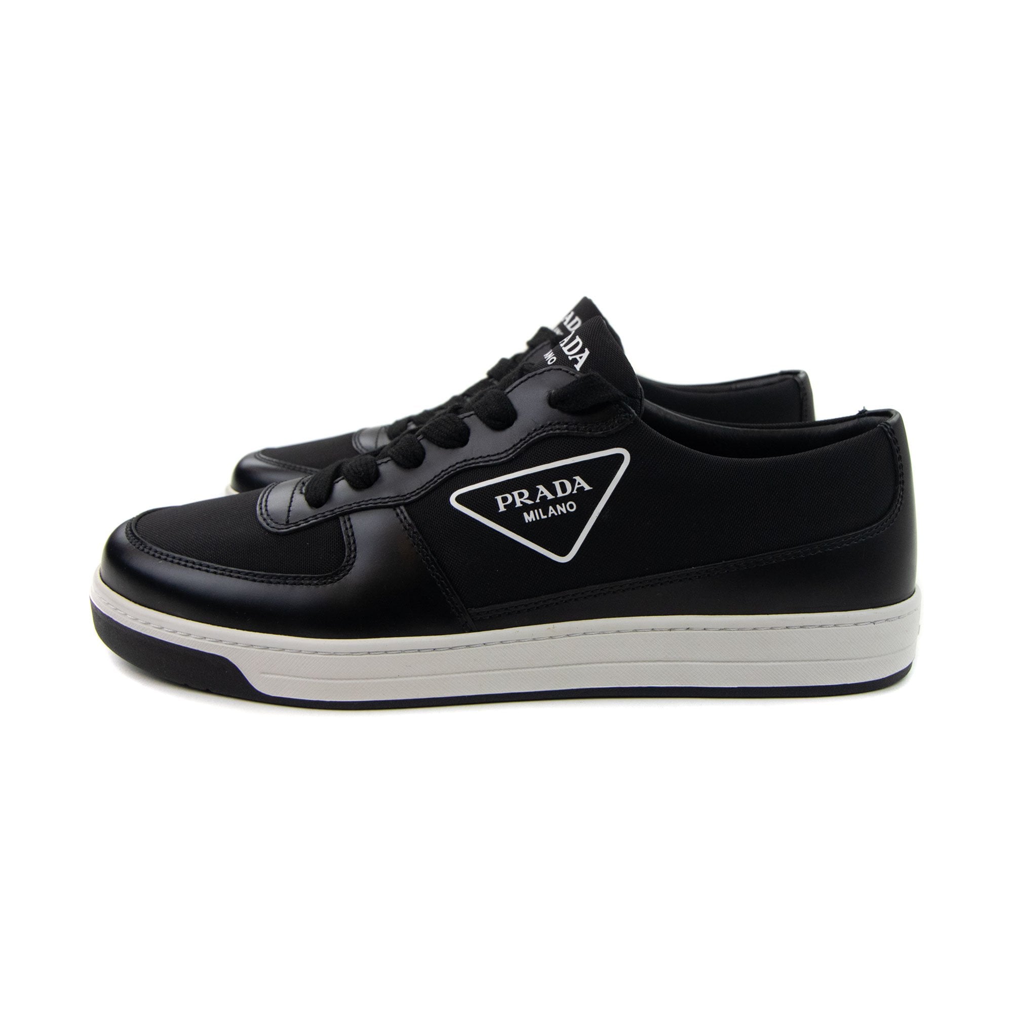 Prada Calzature Uomo Low Top Leather Trainer Black