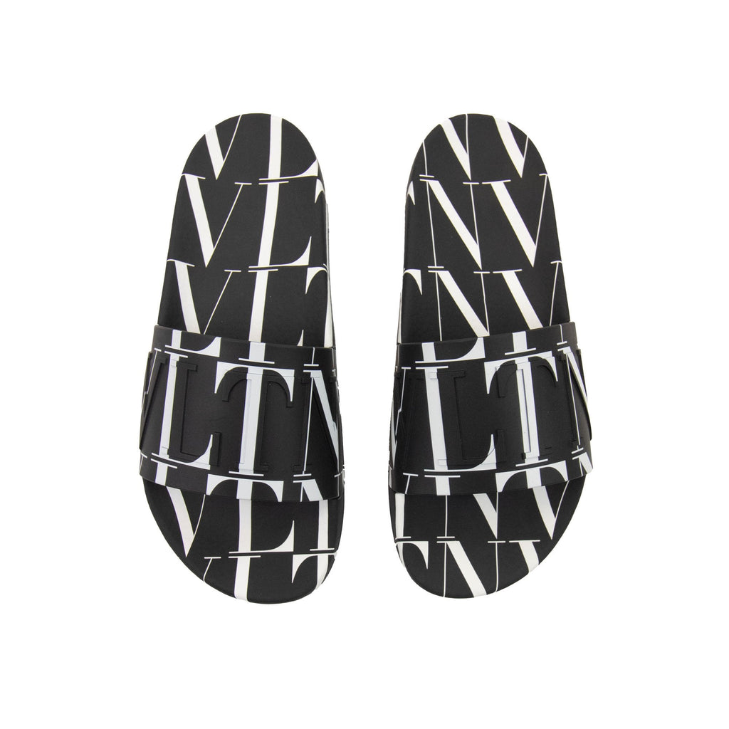 Valentino Vltn Rubber Slides Black/white