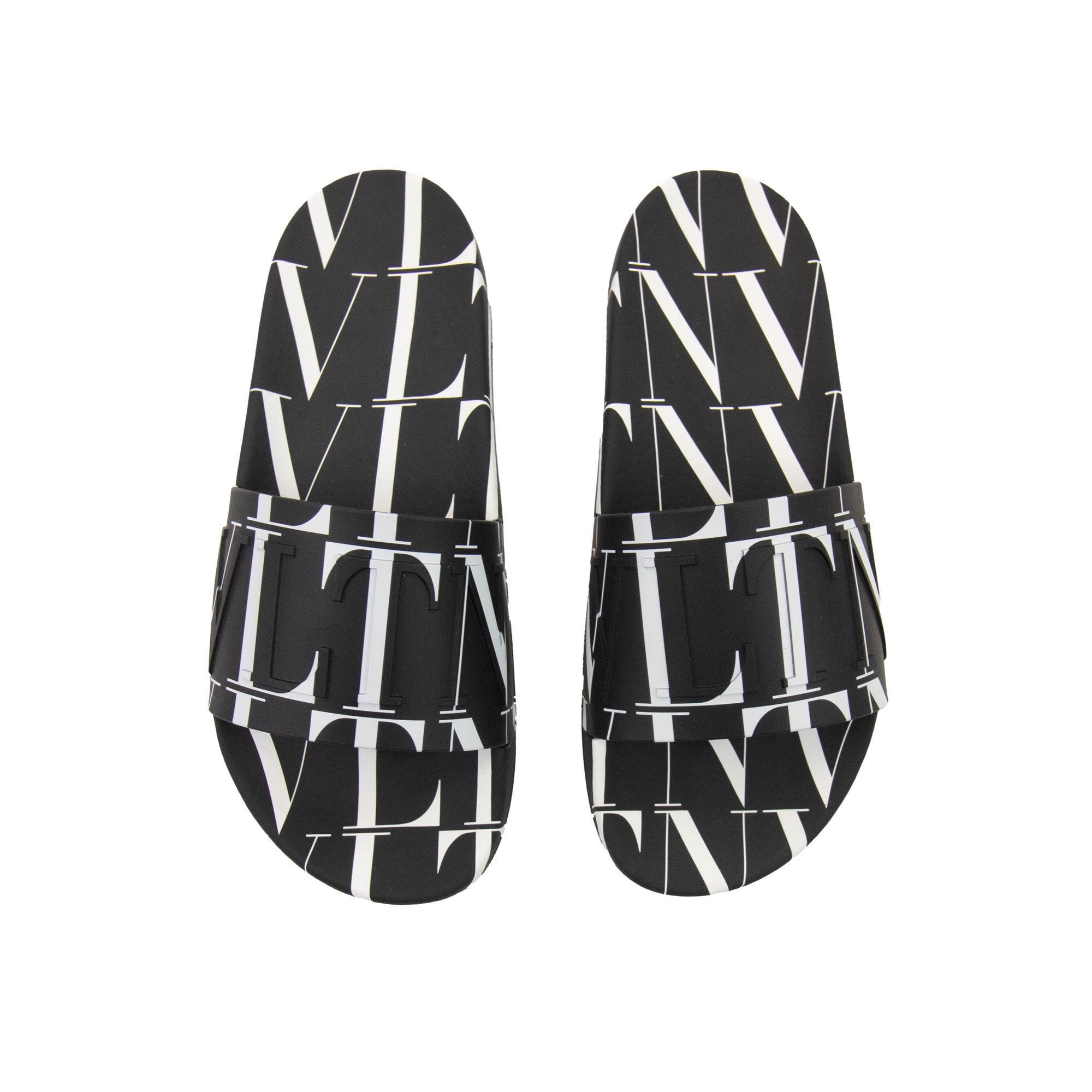 Valentino Vltn Rubber Slides Black/white