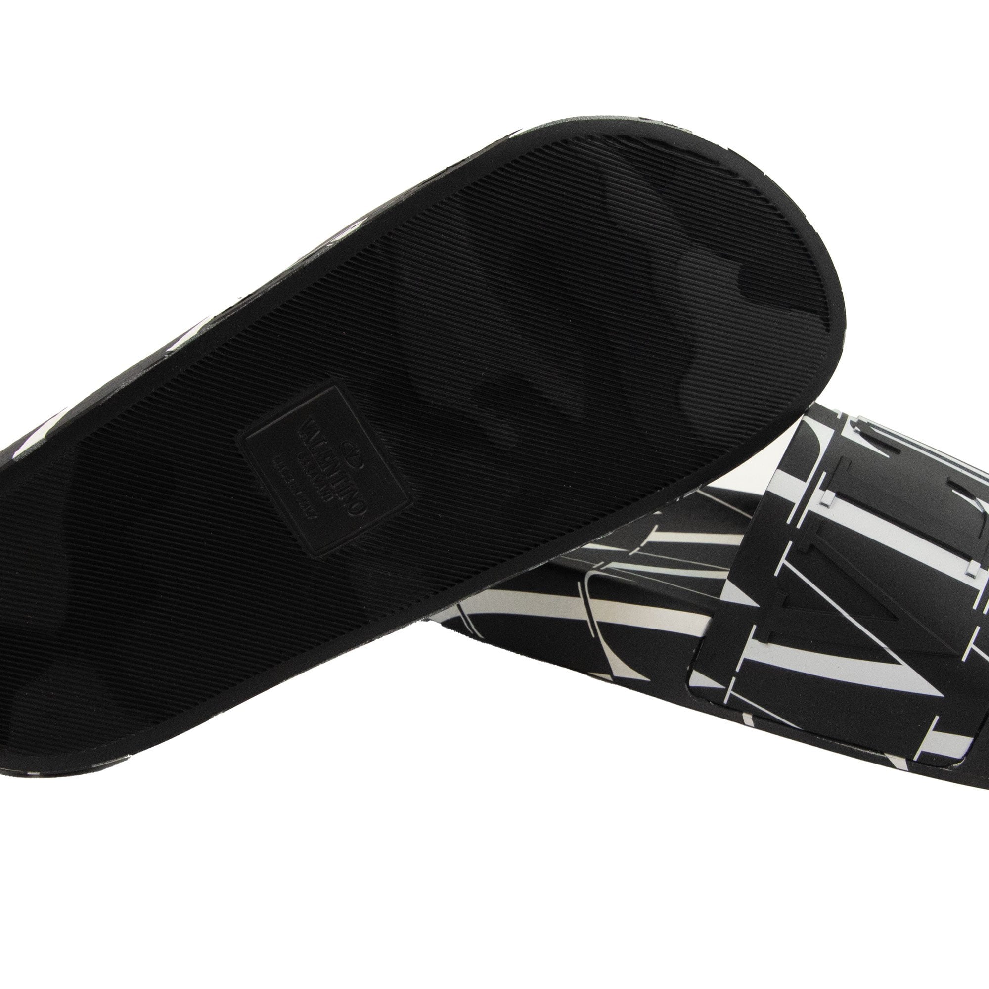 Valentino Vltn Rubber Slides Black/white
