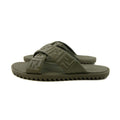 Fendi Embossed Ff Motif Sandals Military Green