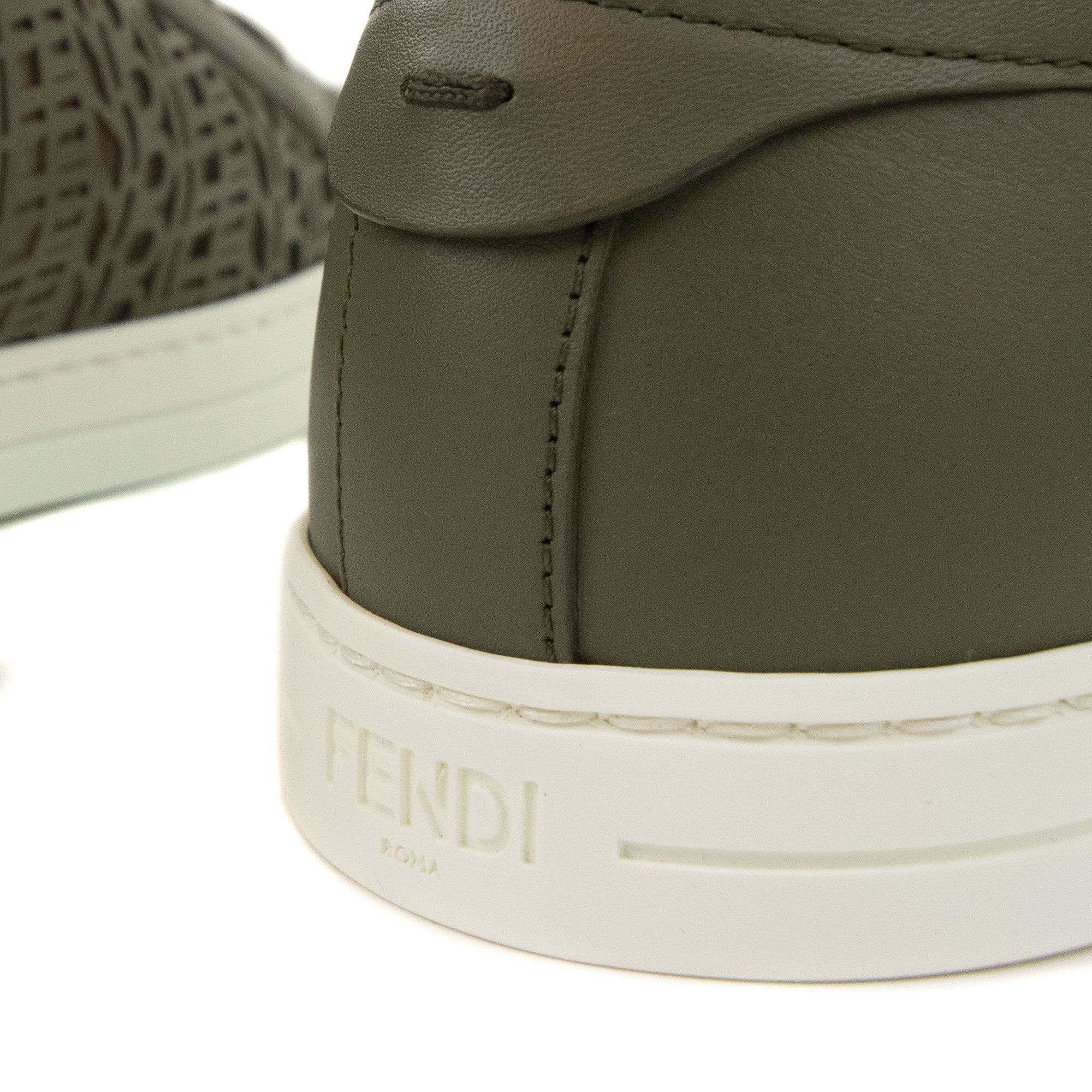 Fendi Laser Cut Micro Logo Sneakers Military Green