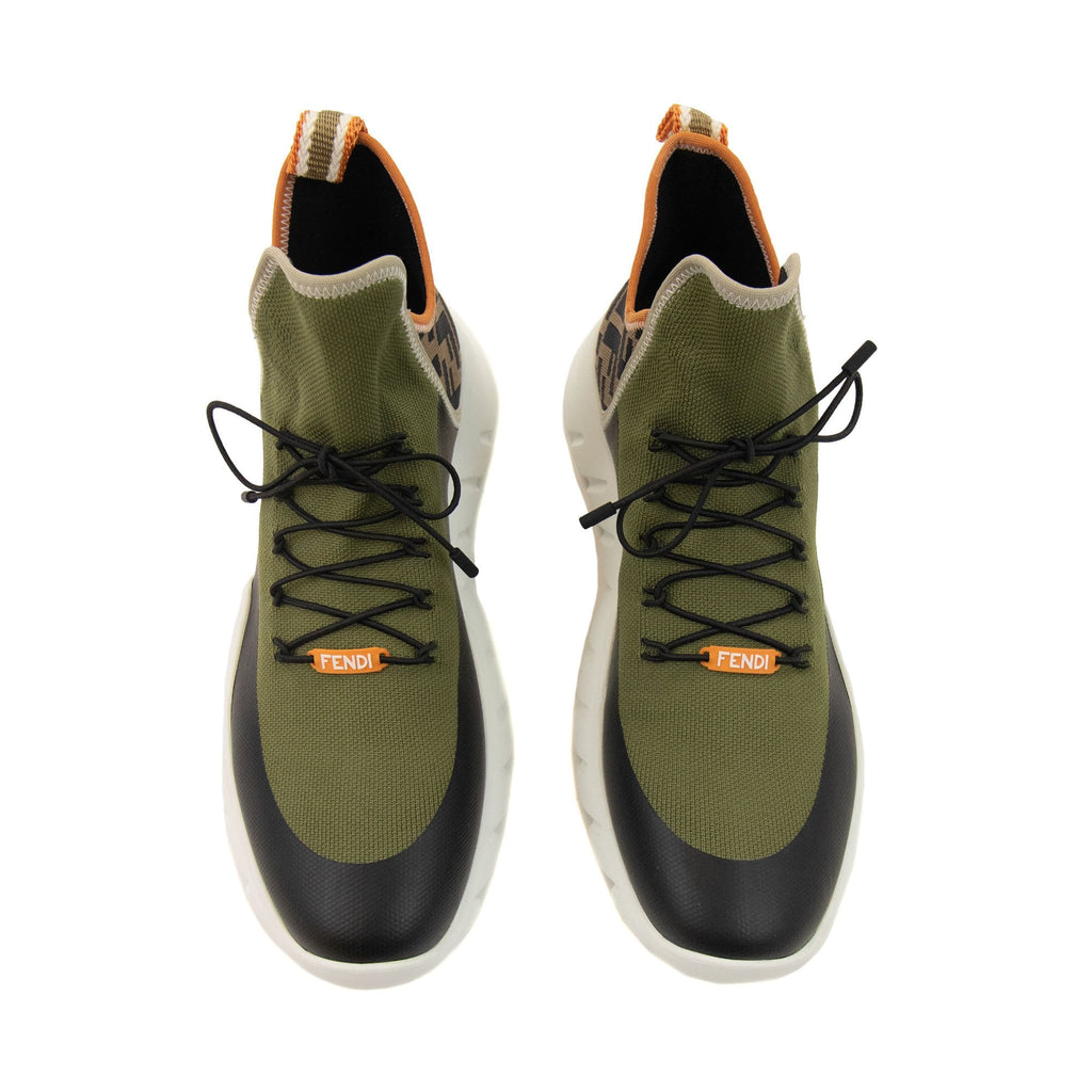 Fendi Knit High Top Sneakers Multi