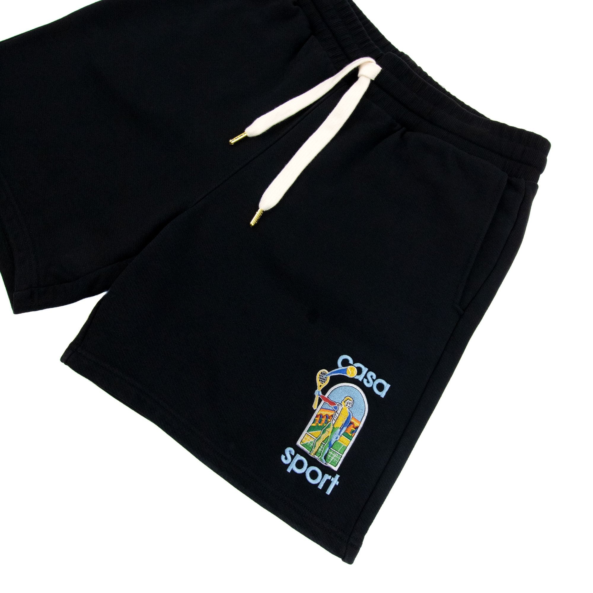 Casablanca Le Jeu Colore Embroidered Sweat Short Black 003