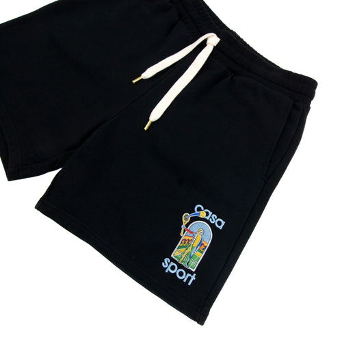 Casablanca Le Jeu Colore Embroidered Sweat Short Black 003