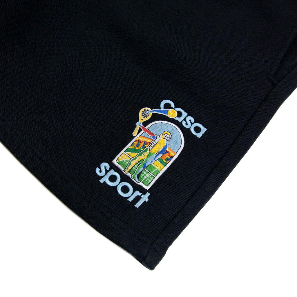 Casablanca Le Jeu Colore Embroidered Sweat Short Black 003