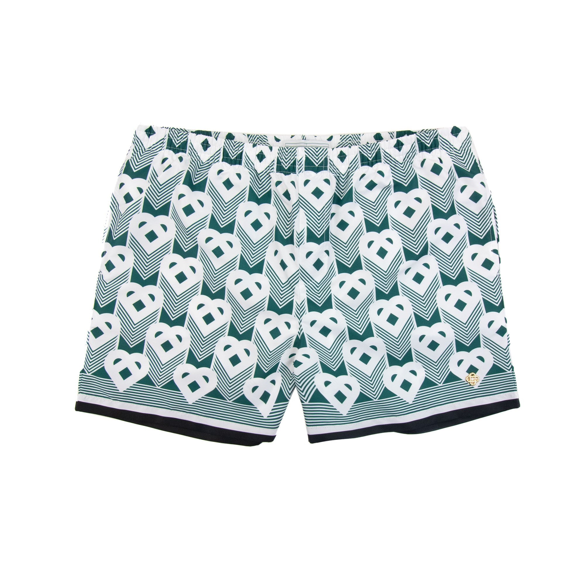 Casablanca Heart Monogram Swim Shorts Green/white