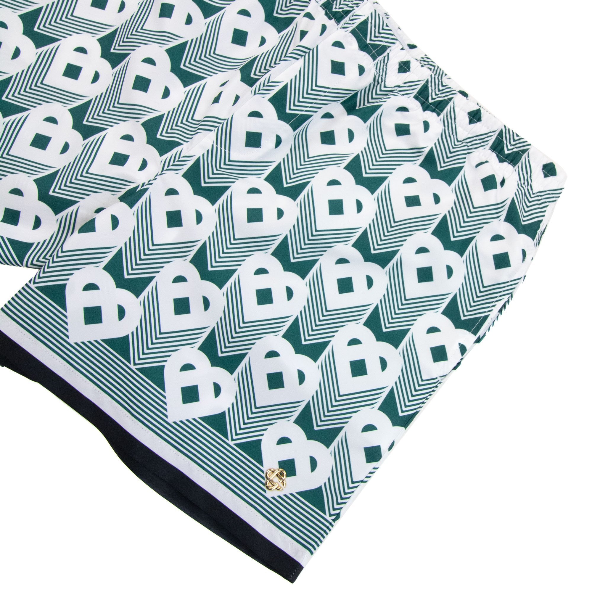 Casablanca Heart Monogram Swim Shorts Green/white