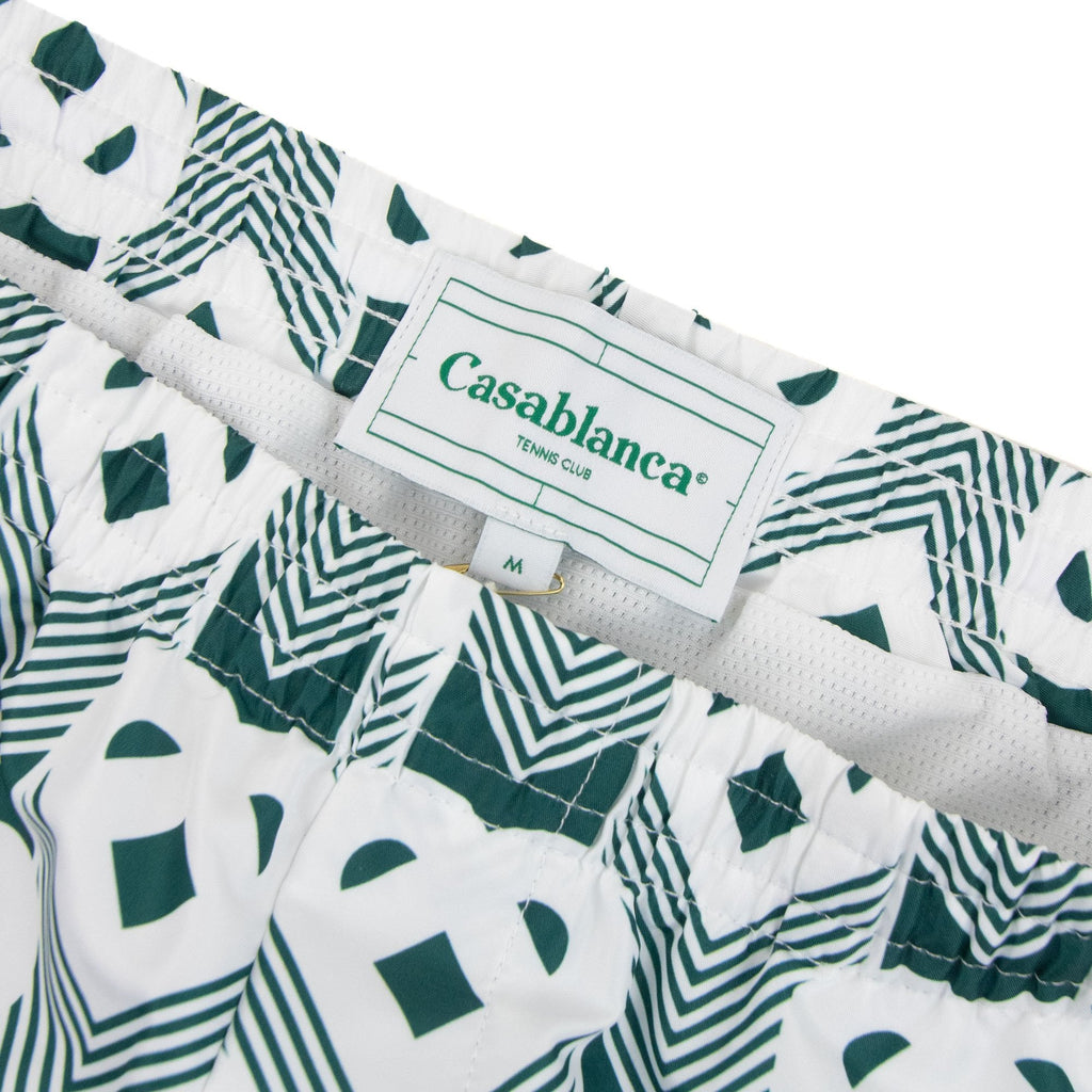 Casablanca Heart Monogram Swim Shorts Green/white