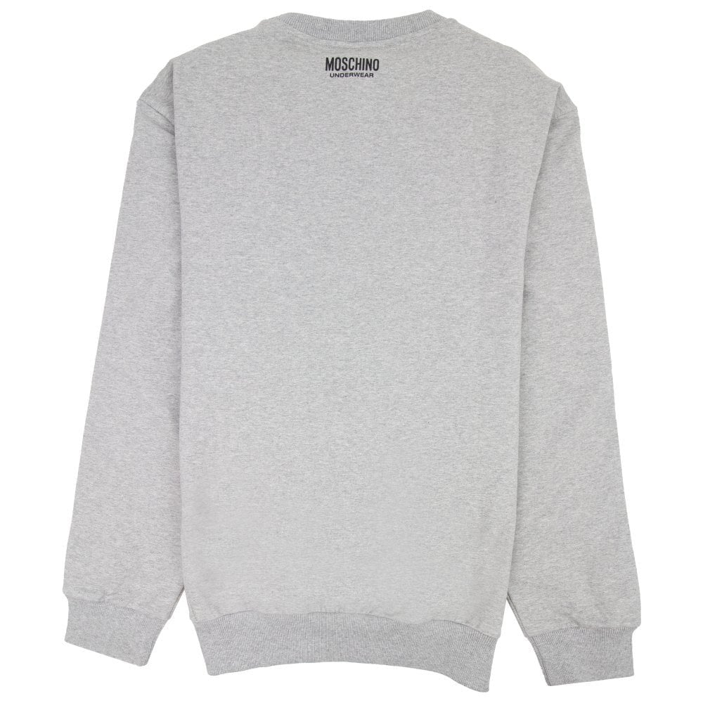 Moschino Underwear Tape Logo Crew Neck Sweatshirt Grey 0489