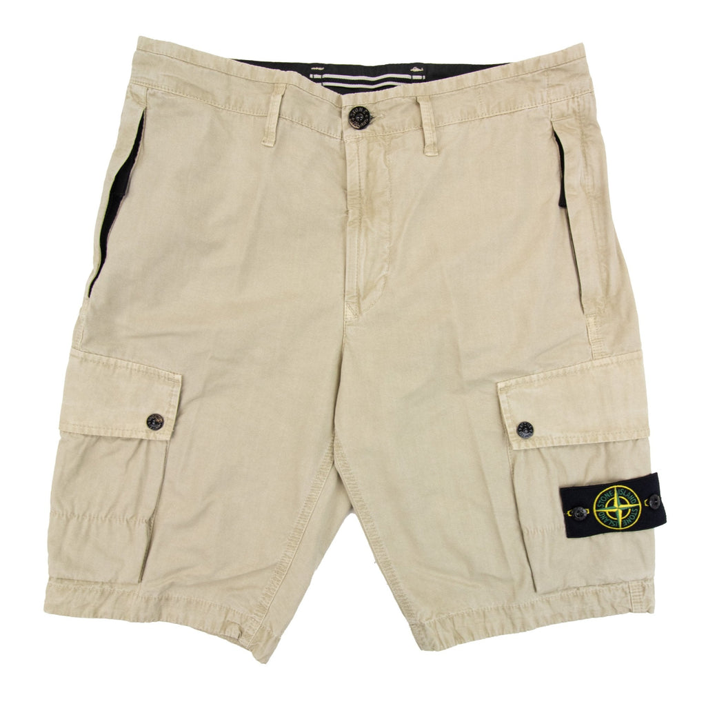 Stone Island L11wa Garment Dyed Canvas Shorts Beige V0195