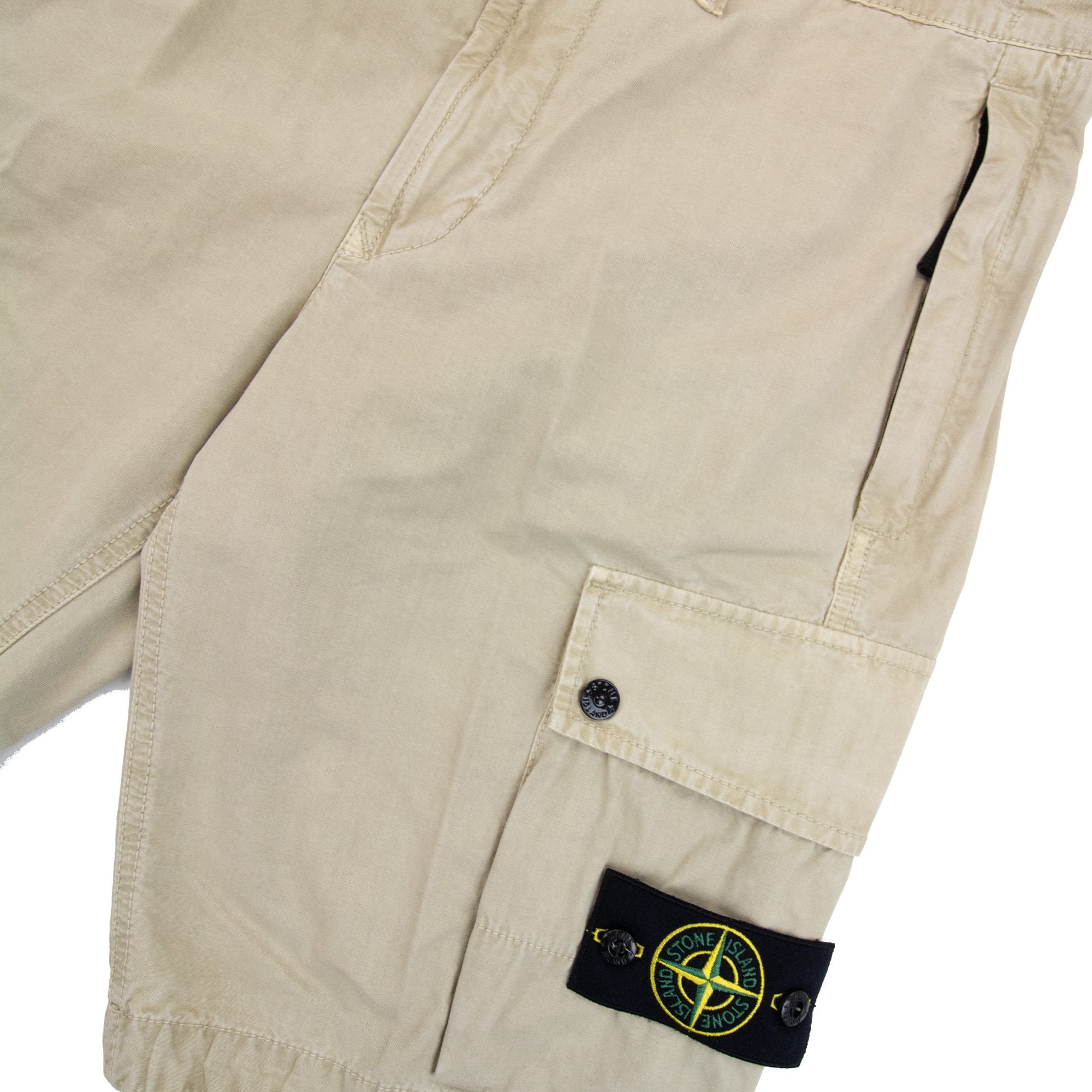 Stone Island L11wa Garment Dyed Canvas Shorts Beige V0195