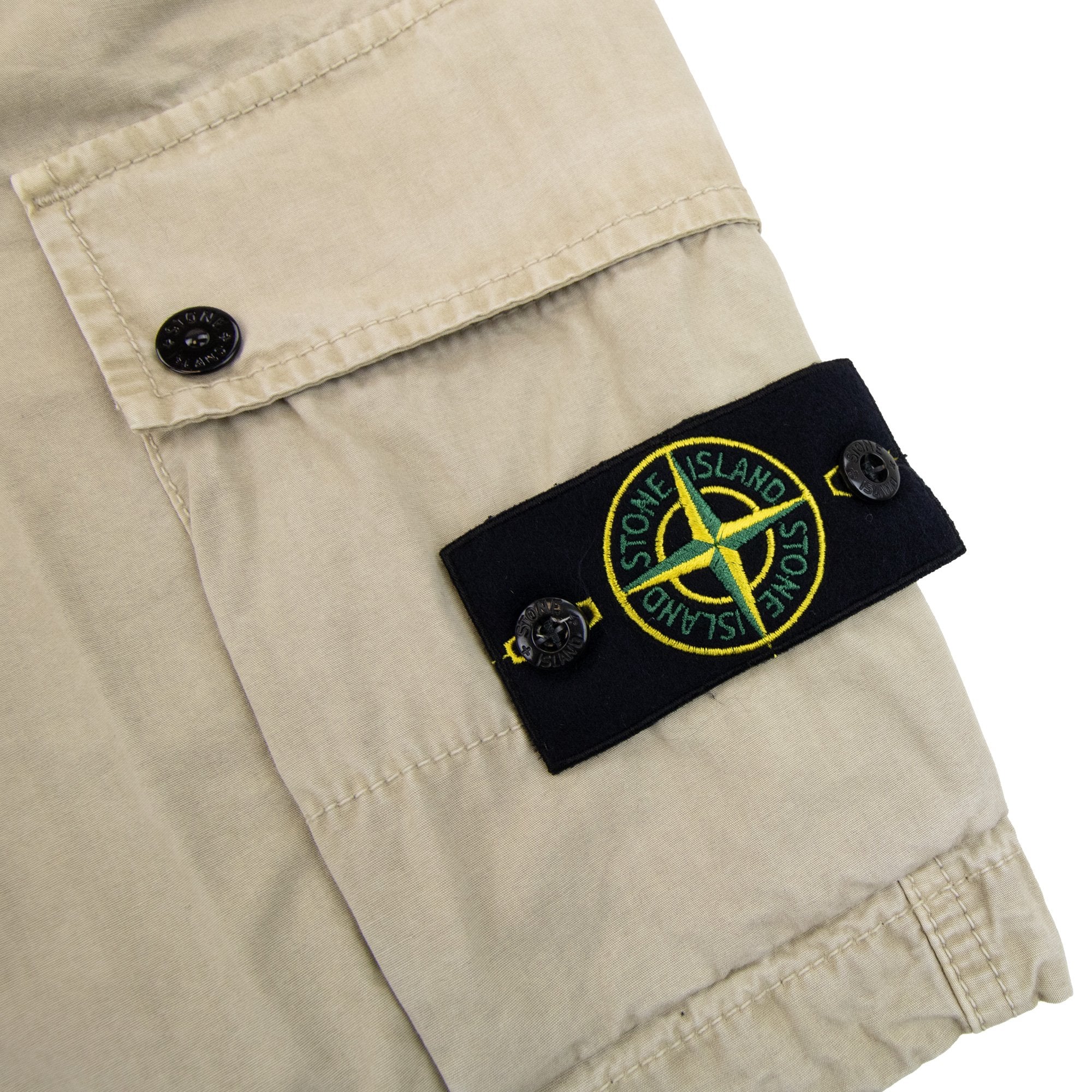 Stone Island L11wa Garment Dyed Canvas Shorts Beige V0195
