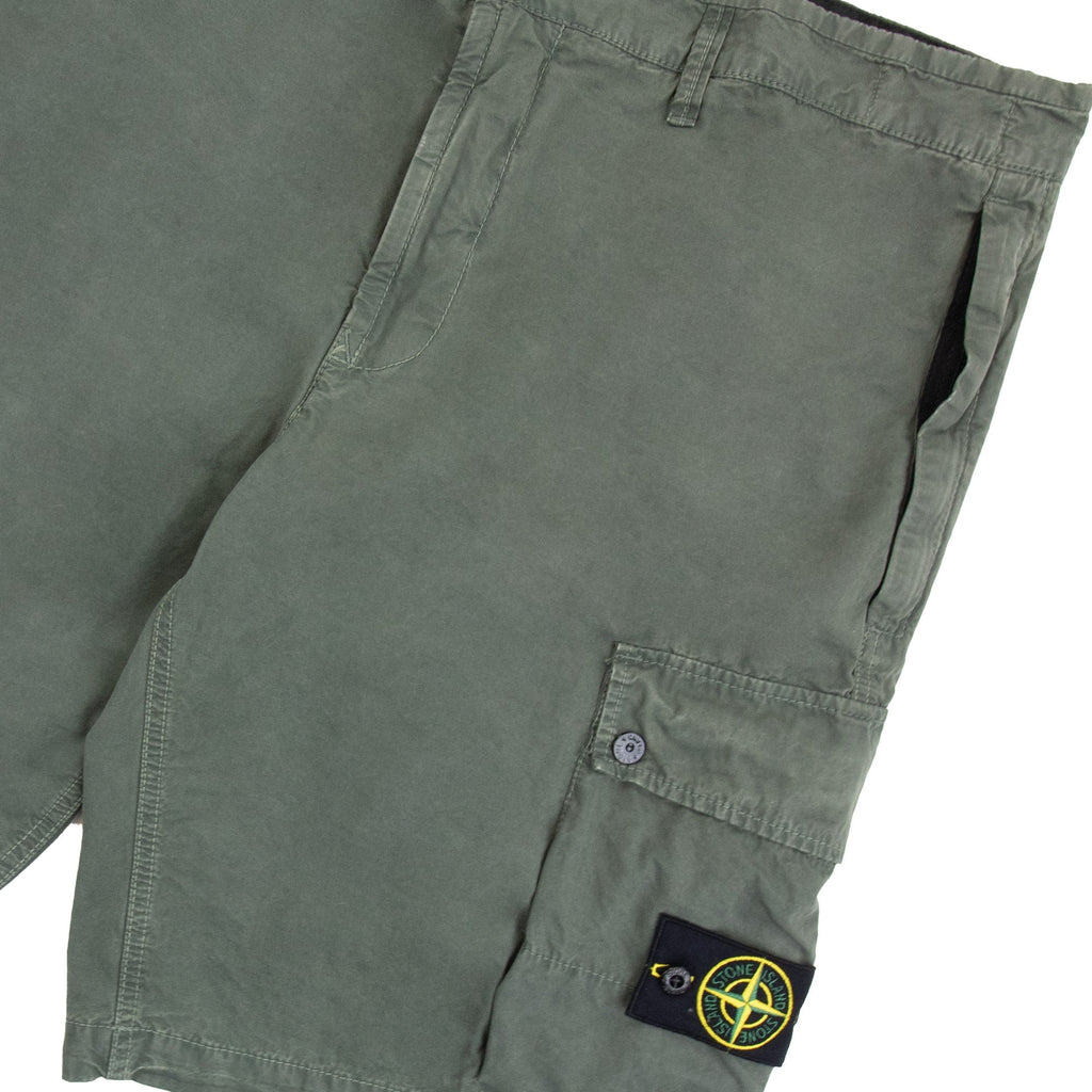 Stone Island L11wa Garment Dyed Canvas Shorts Musk Green V0159