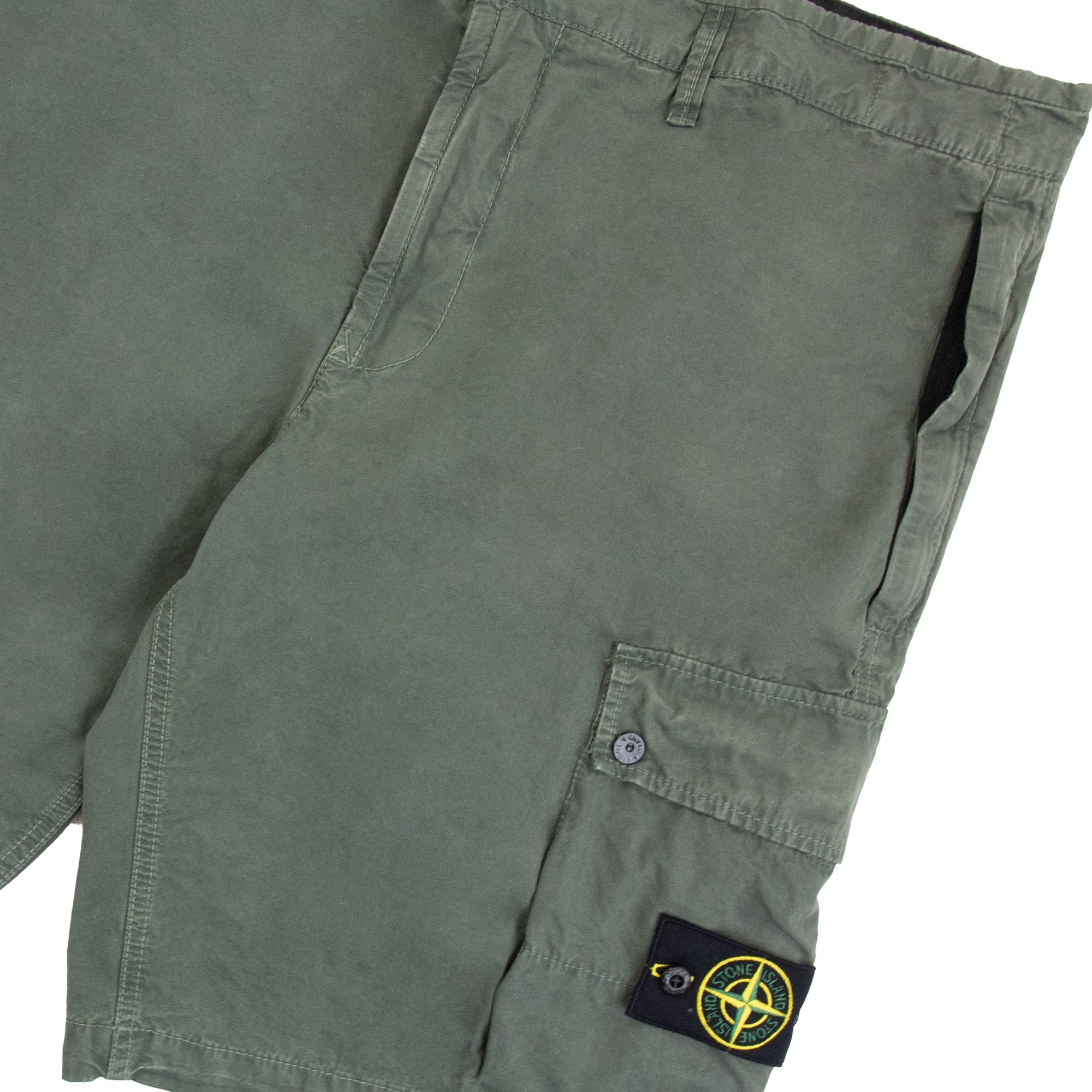 Stone Island L11wa Garment Dyed Canvas Shorts Musk Green V0159