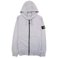 Stone Island Open Zip Up Hooded Sweatshirt Lilac V0064
