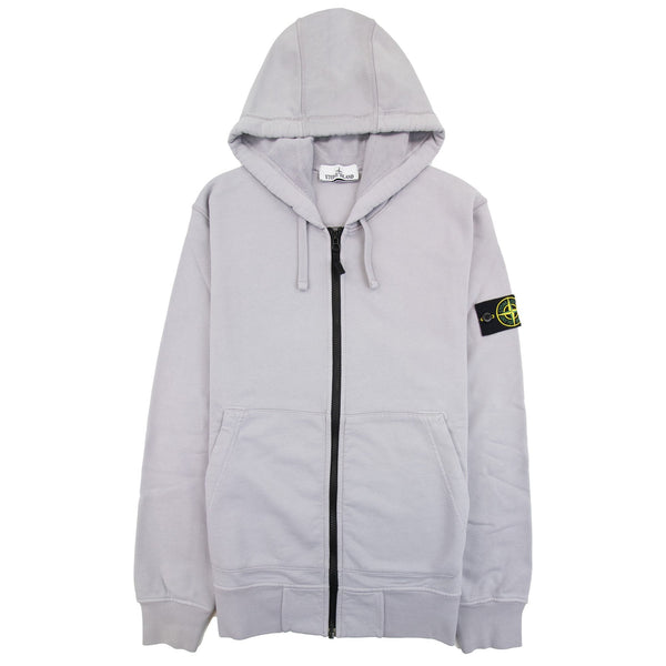 Stone Island Open Zip Up Hooded Sweatshirt Lilac V0064 | ONU – Onu