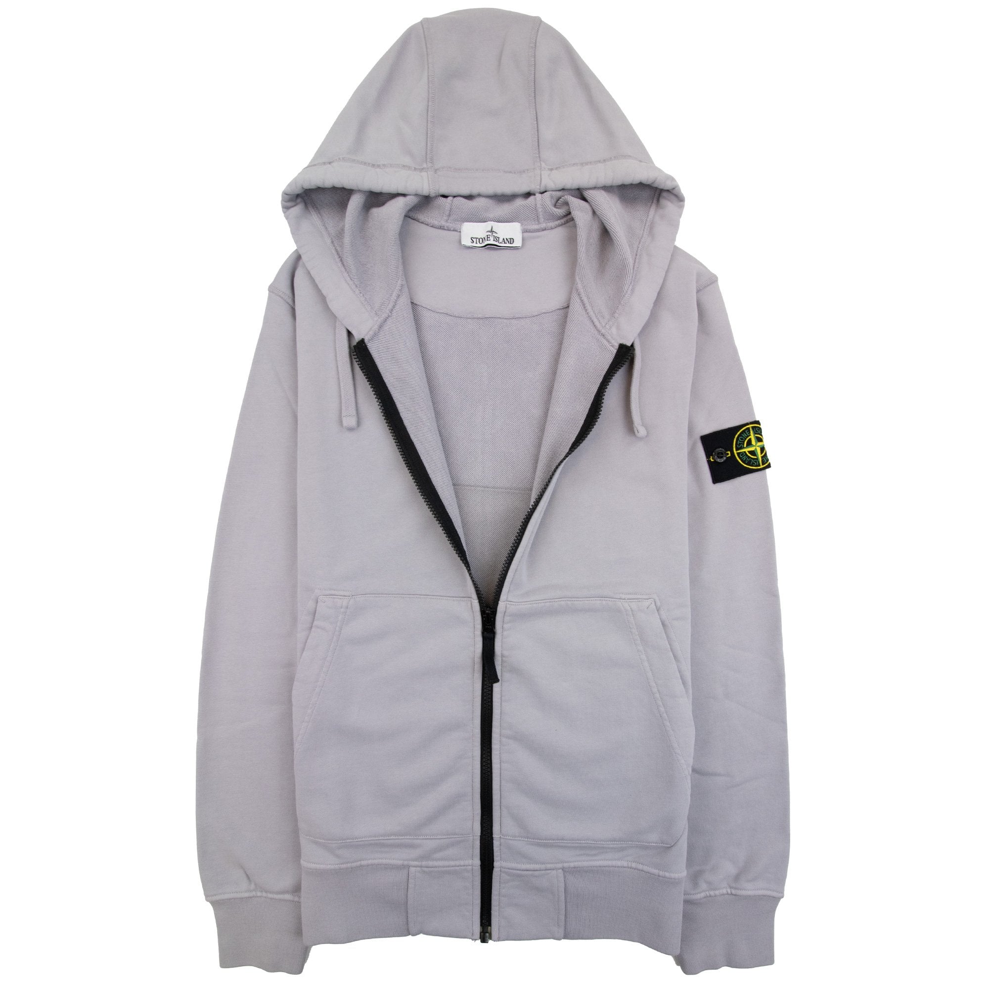 Stone Island Open Zip Up Hooded Sweatshirt Lilac V0064 | ONU – Onu