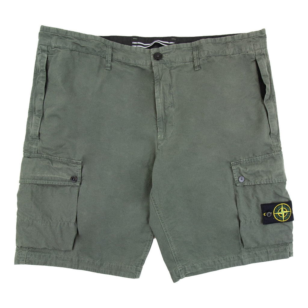 Stone Island L11wa Garment Dyed Canvas Shorts Musk Green V0159