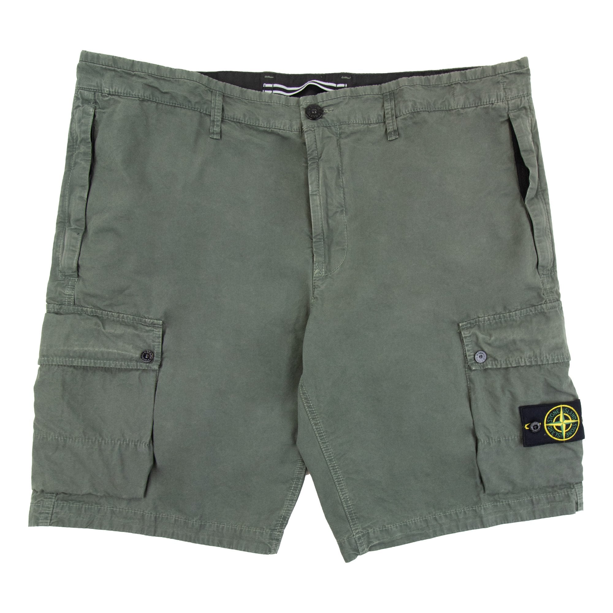 Stone Island L11wa Garment Dyed Canvas Shorts Musk Green V0159
