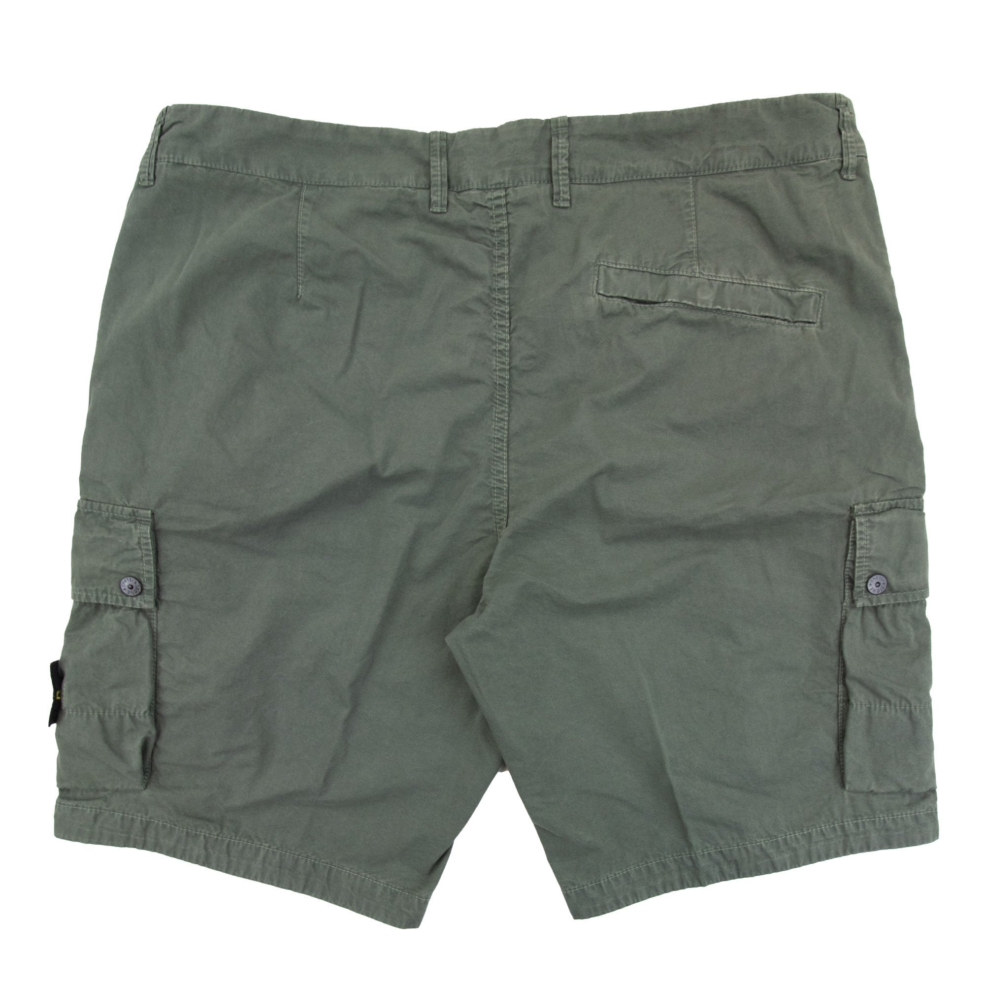 Stone Island L11wa Garment Dyed Canvas Shorts Musk Green V0159