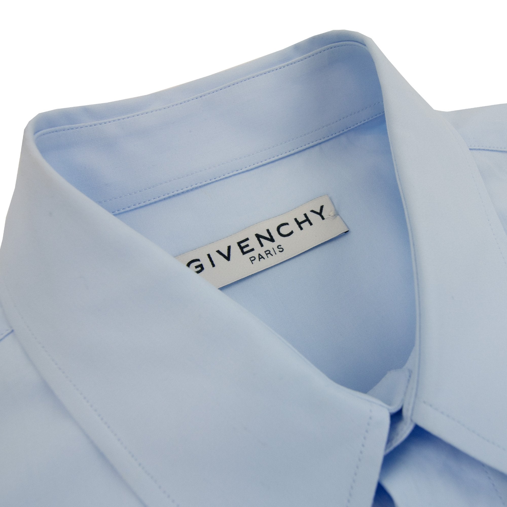 Givenchy Embroidered Split Logo Shirt Light Blue | ONU – Onu