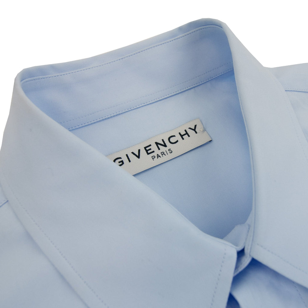 Givenchy Embroidered Split Logo Shirt Light Blue