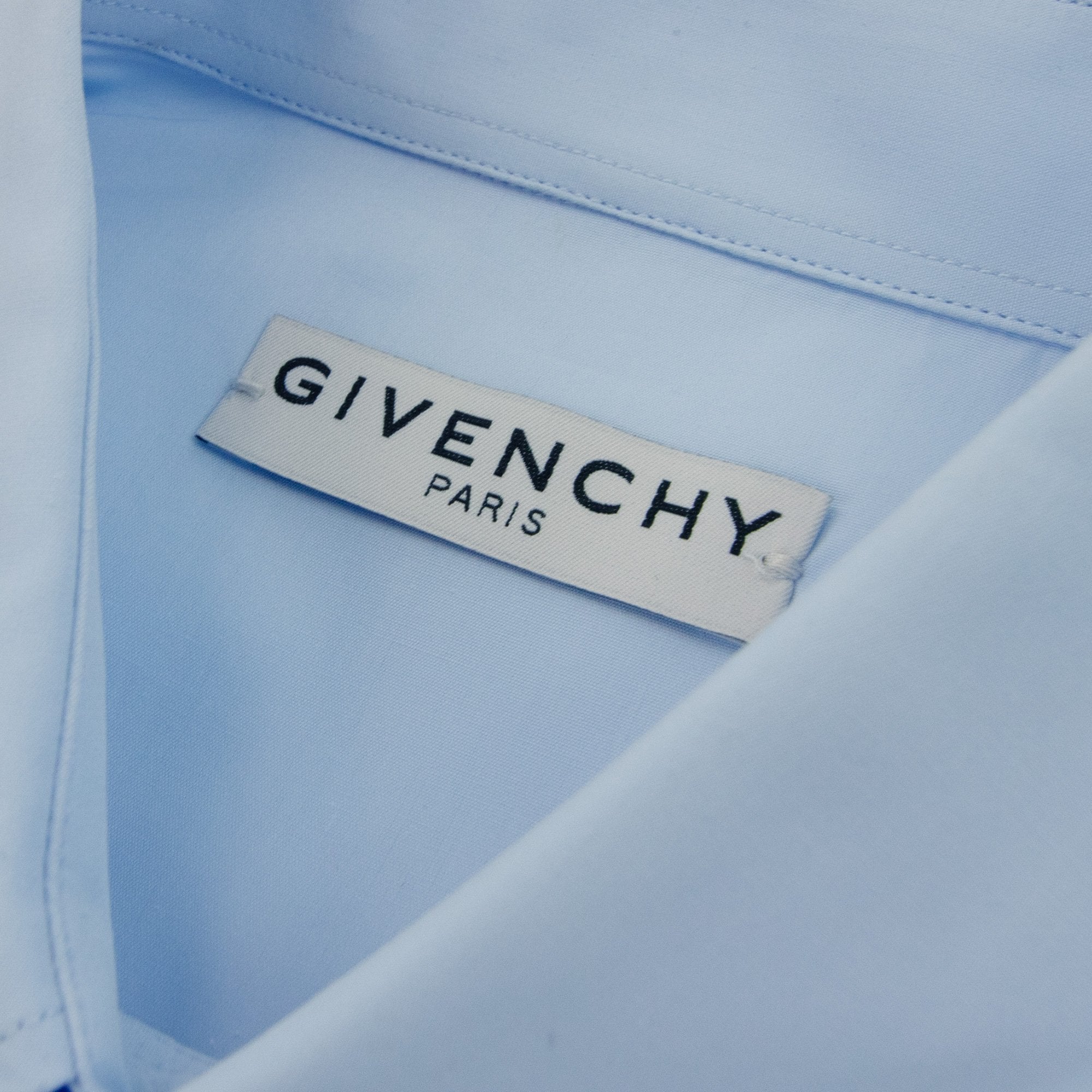 Givenchy Embroidered Split Logo Shirt Light Blue