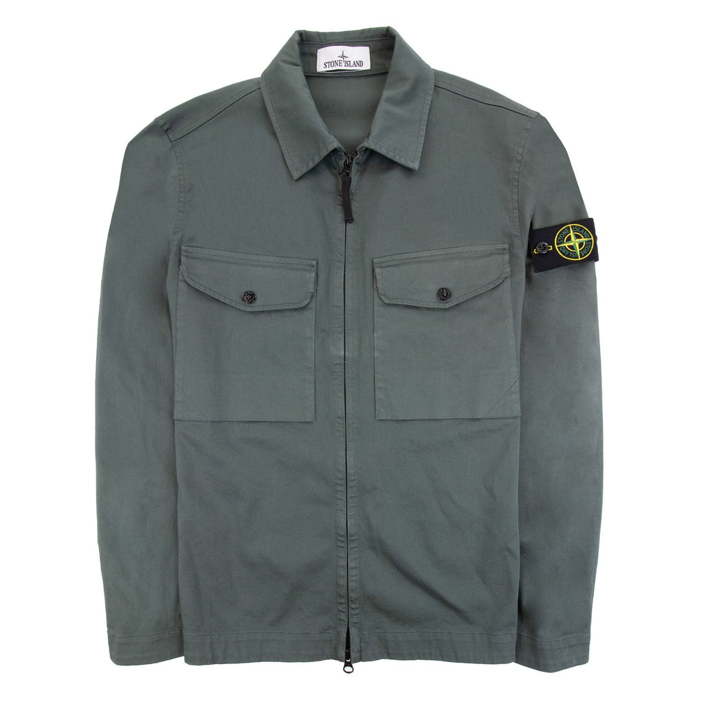 Stone Island 10812 Front Pocket Regular Fit Overshirt Musk Green V0159