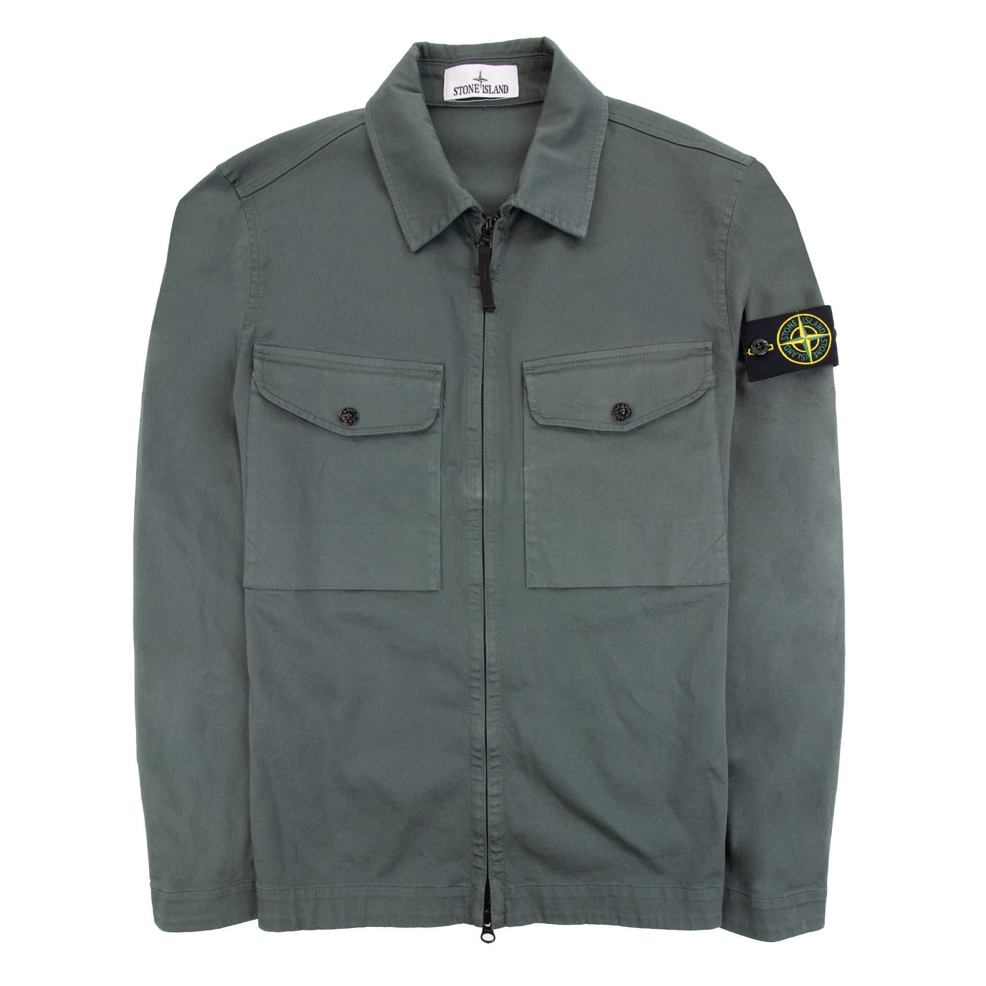 Stone Island 10812 Front Pocket Regular Fit Overshirt Musk Green V0159