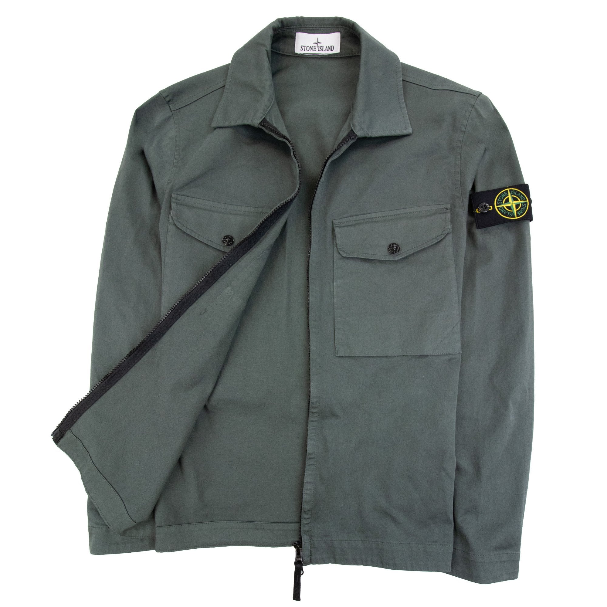 Stone Island 10812 Front Pocket Regular Fit Overshirt Musk Green V0159