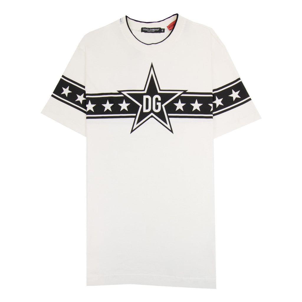 Dolce & Gabbana Dg Star Printed T Shirt White