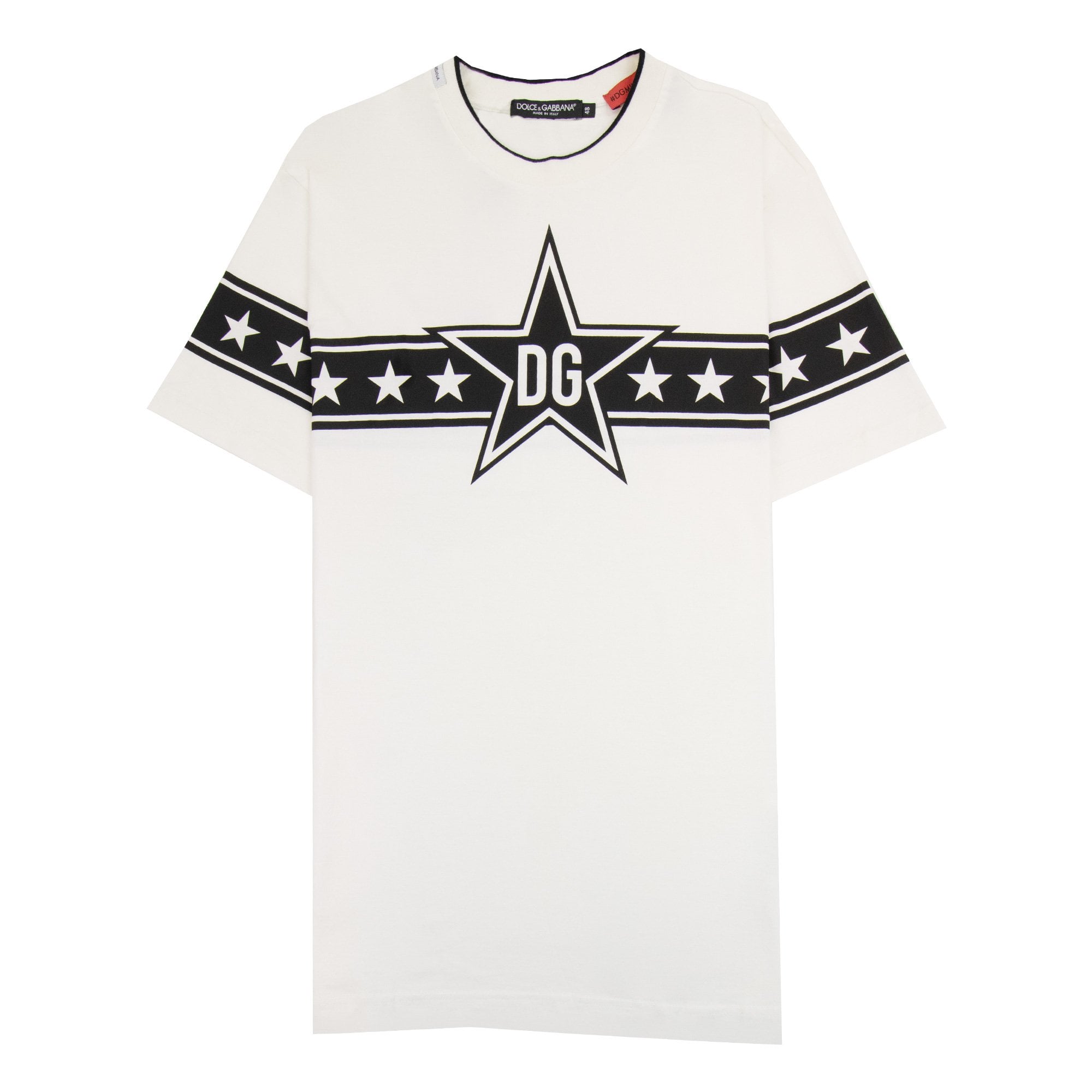 Dolce & Gabbana Dg Star Printed T Shirt White