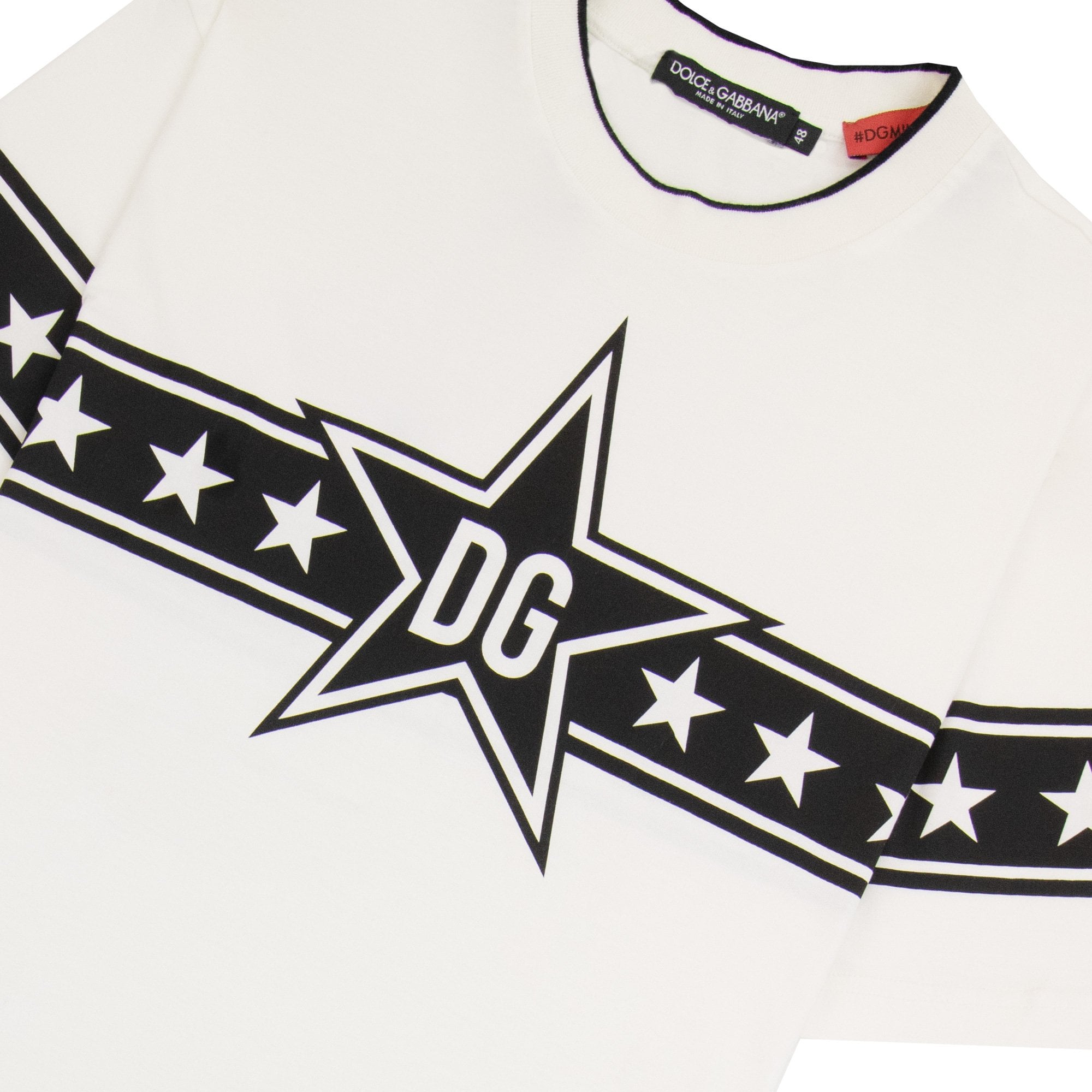 Dolce & Gabbana Dg Star Printed T Shirt White