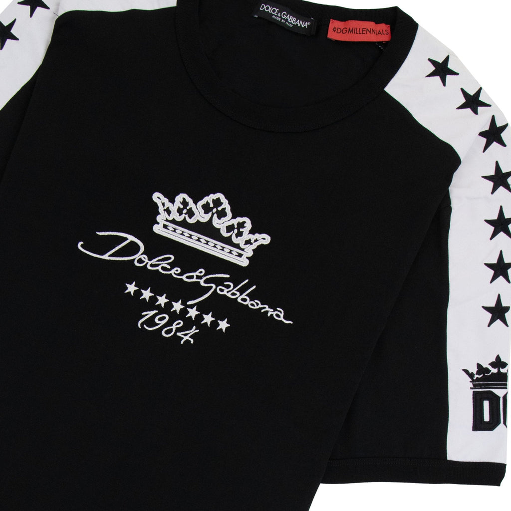 Dolce & Gabbana Since 1984 Embroidered Logo T Shirt Black N0000