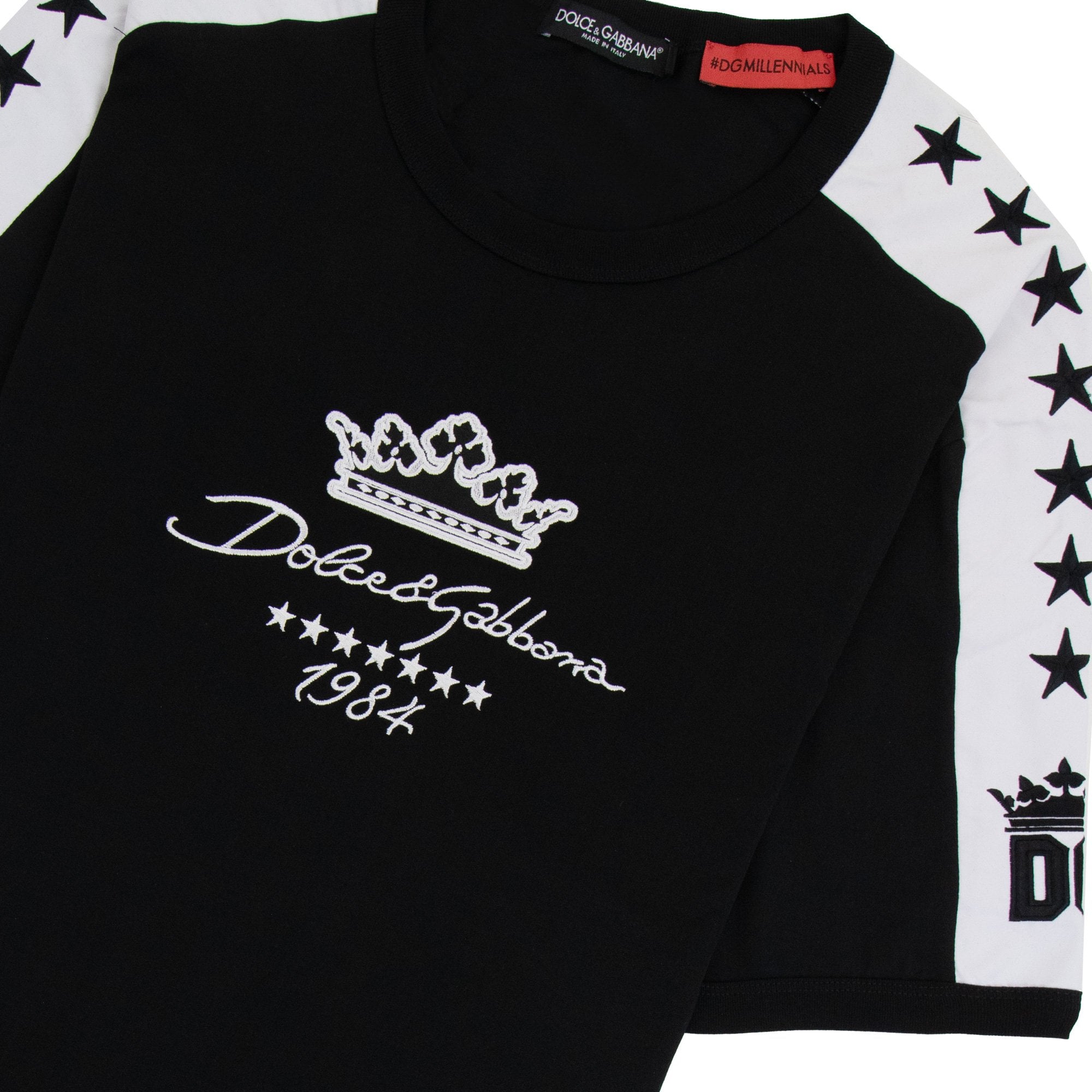 Dolce & Gabbana Since 1984 Embroidered Logo T Shirt Black N0000
