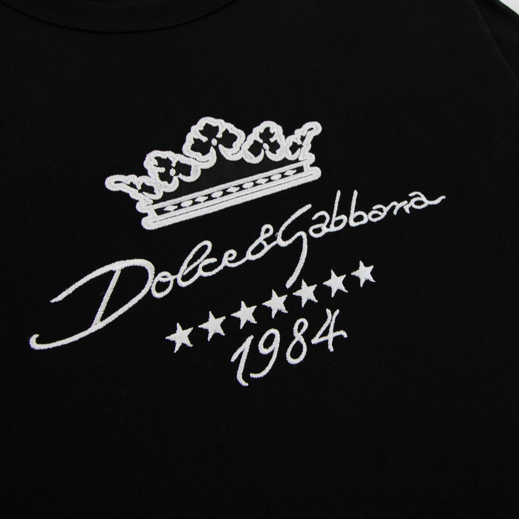 Dolce & Gabbana Since 1984 Embroidered Logo T Shirt Black N0000