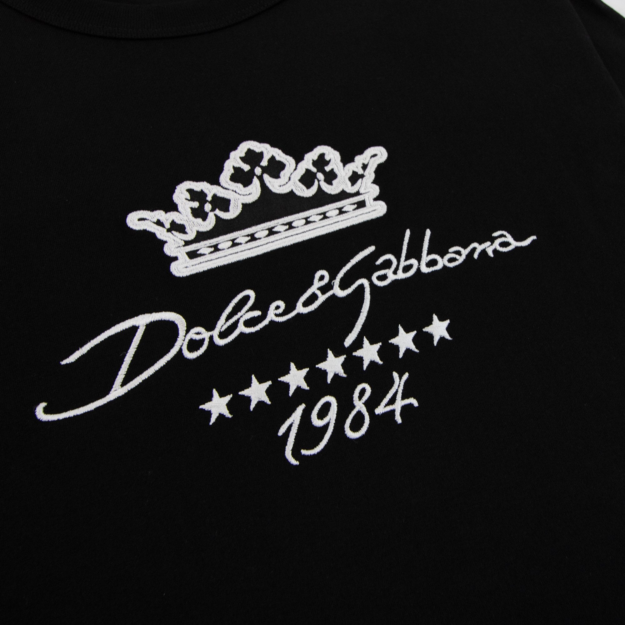 Dolce & Gabbana Since 1984 Embroidered Logo T Shirt Black N0000