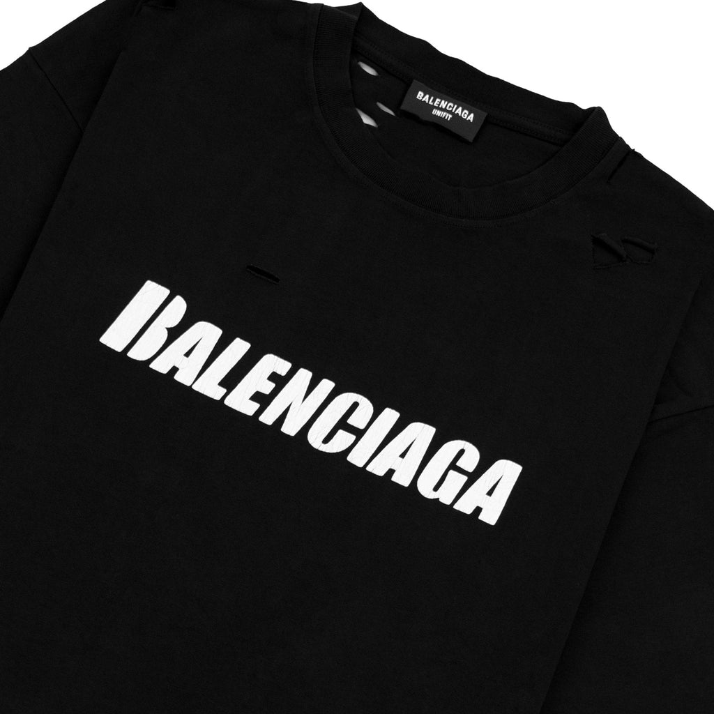 Balenciaga Caps Rip T-shirt Black