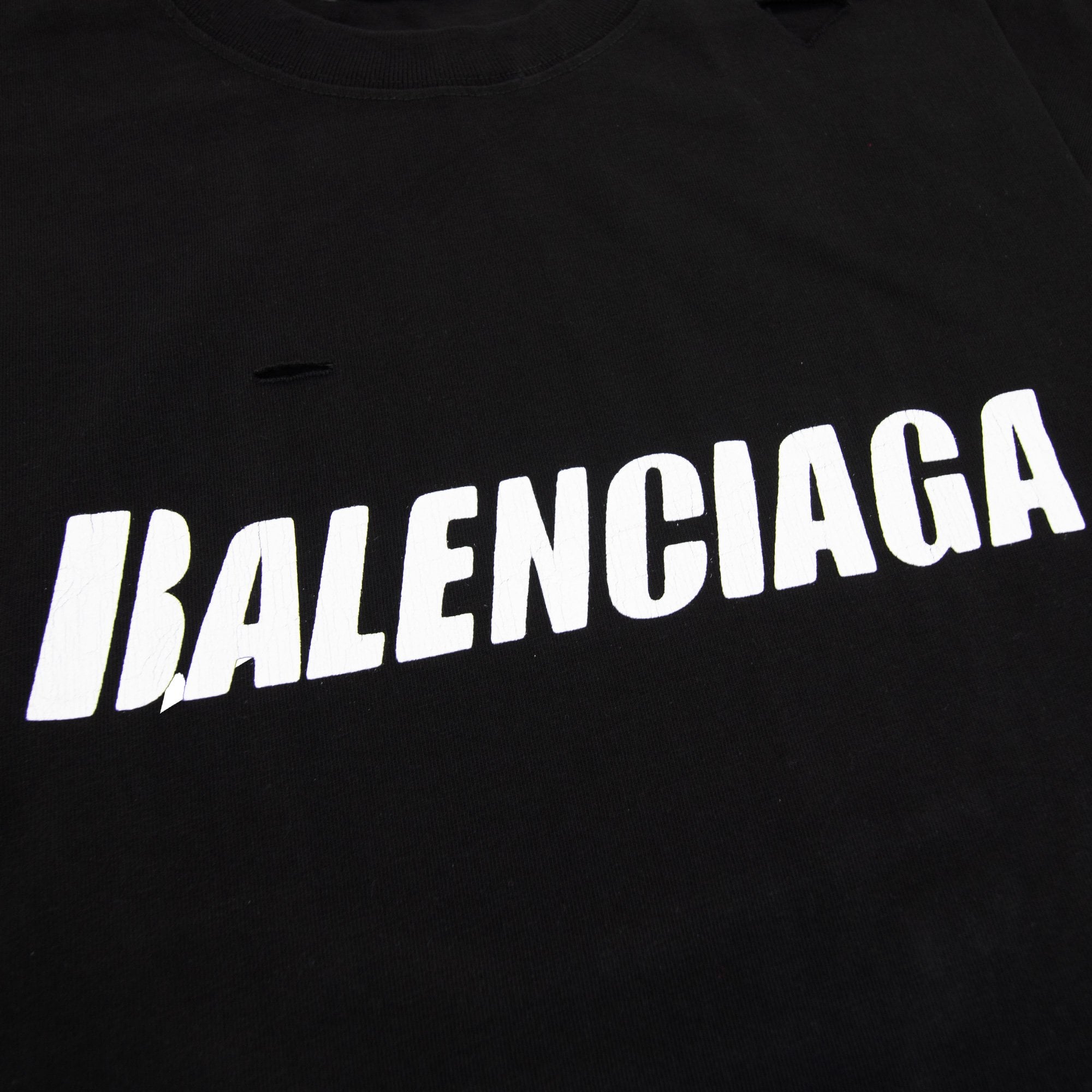 Balenciaga Caps Rip T-shirt Black