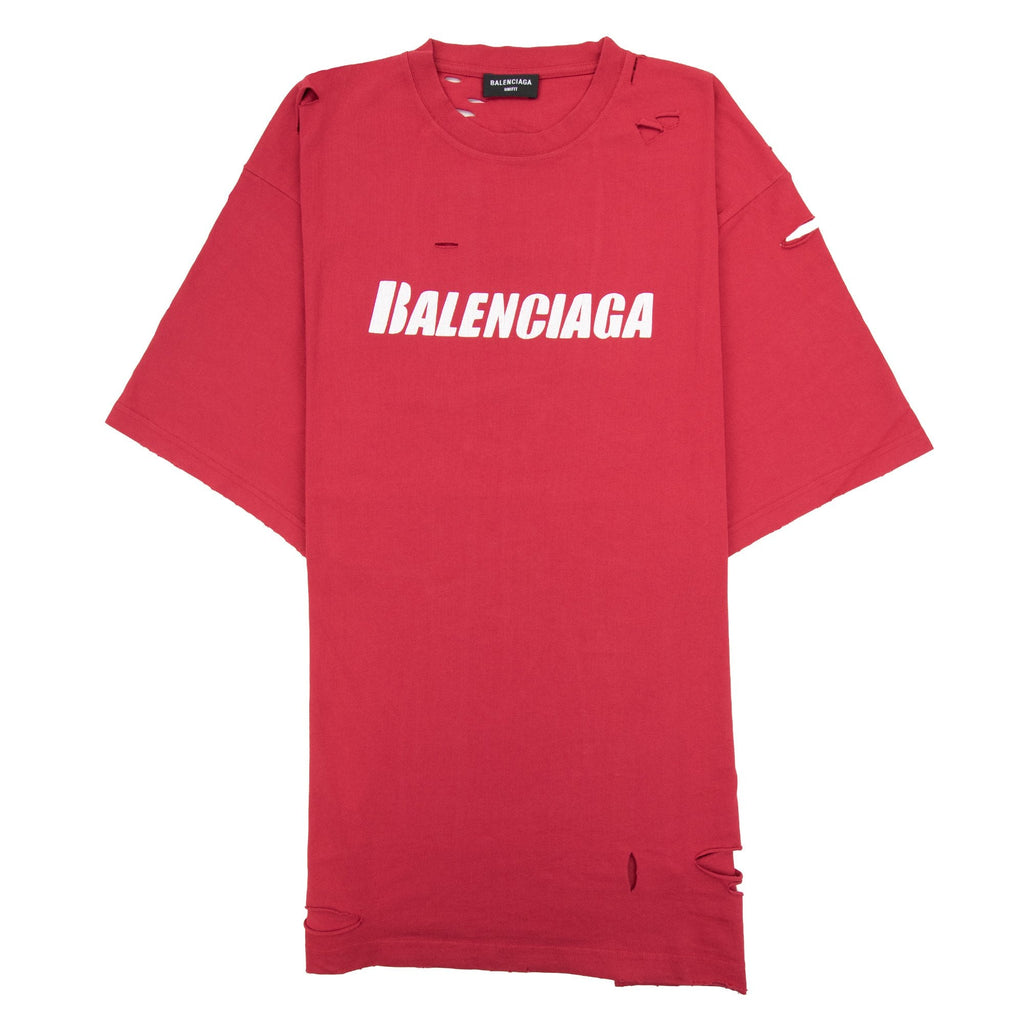 Balenciaga Caps Rip T-shirt Raspberry/white