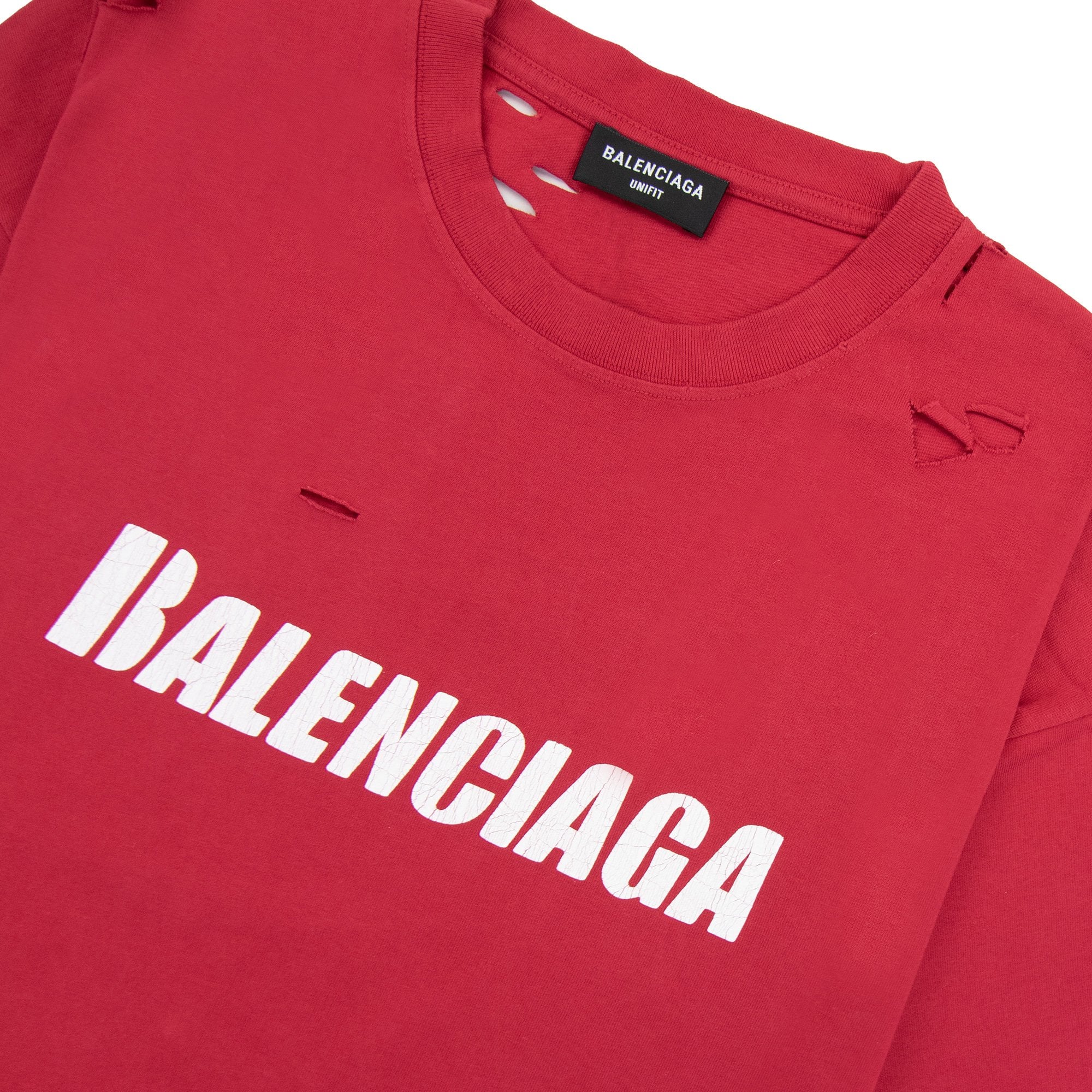 Balenciaga Caps Rip T-shirt Raspberry/white