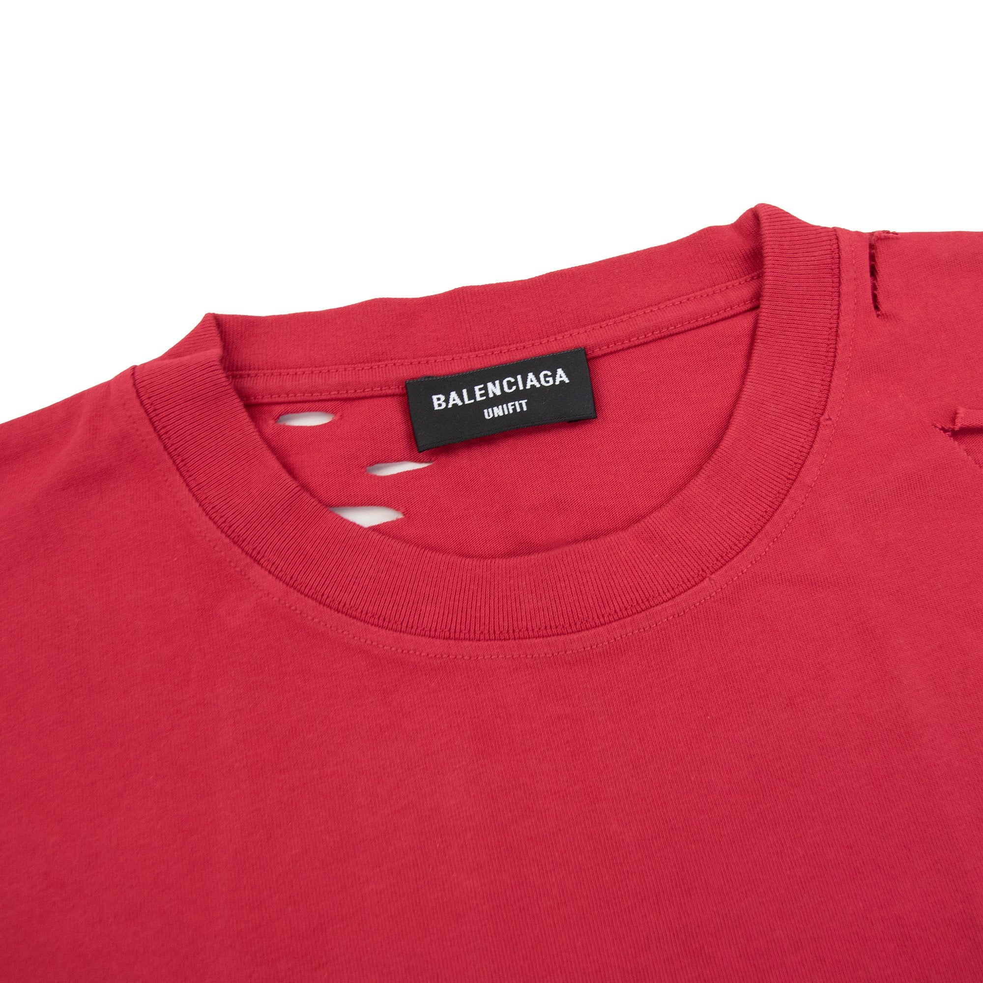 Balenciaga Caps Rip T-shirt Raspberry/white